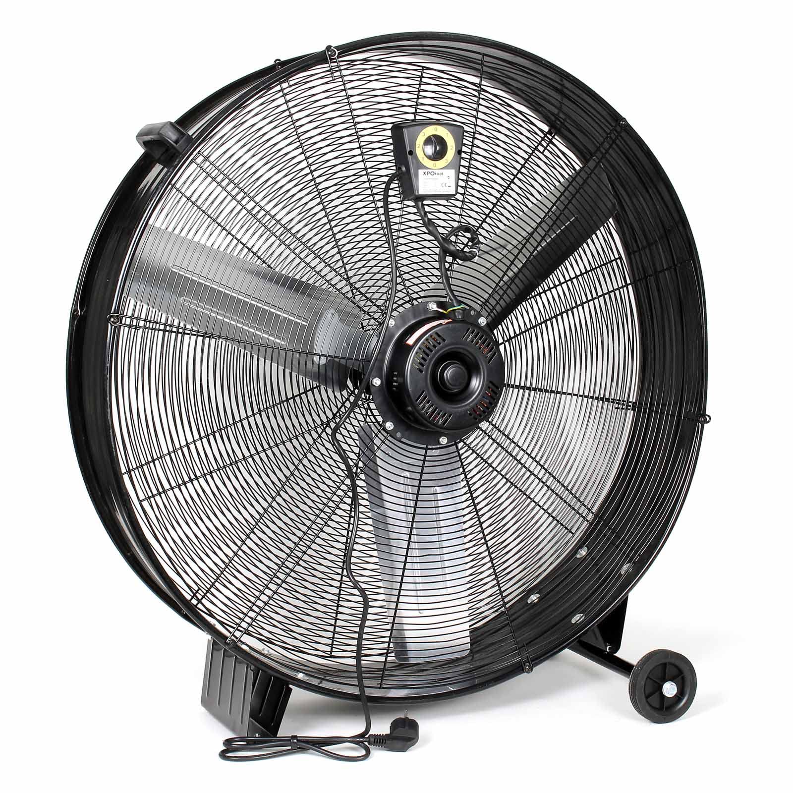 Wiltec Ventilatore industriale 90 cm 360 W Ventilatore a tamburo da pavimento portatile con cavo e 3 velocità