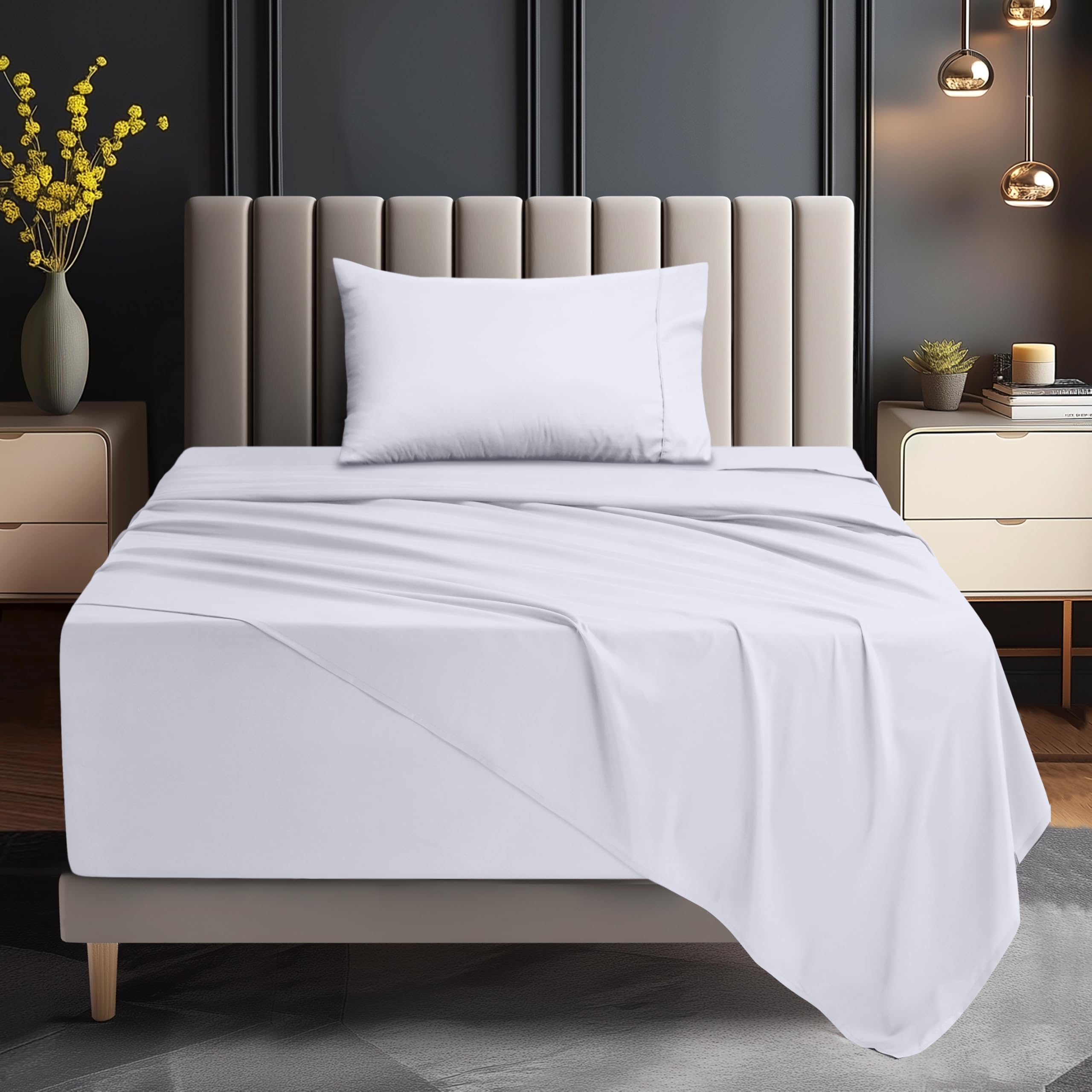 Utopia Bedding Twin Sheet Set, Soft Microfiber 3 Piece Hotel Luxury Bed Sheets for Women Men - Image 2