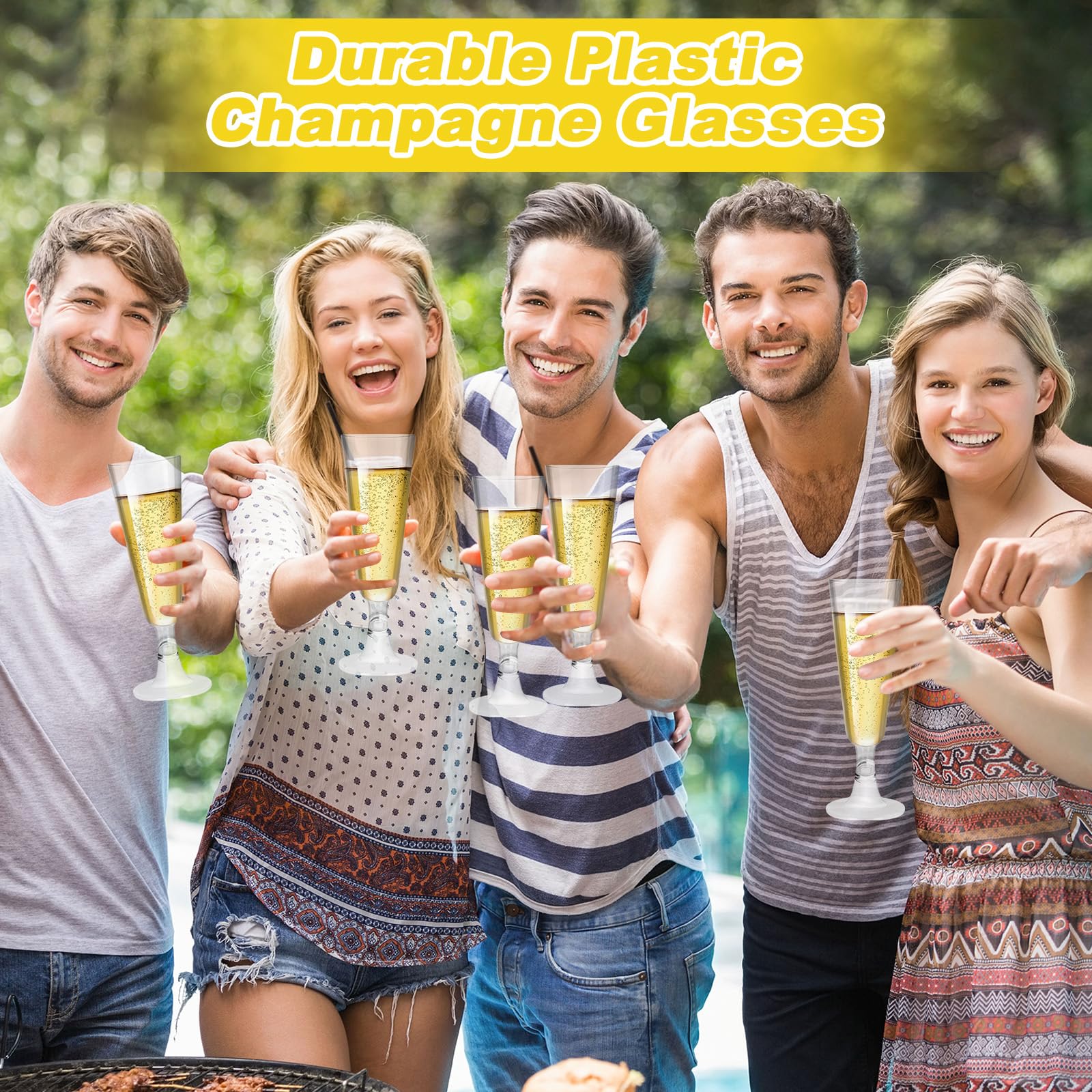 25 Flute Champagne Plastica Rigida Trasparente, Calici Vino Lavabili Riutilizzabili 150ml, Calice Eleganti Trasparenti, Tazze Flauti Cocktail,Bicchieri Spumante per Feste Matrimoni Compleanni Natalizi