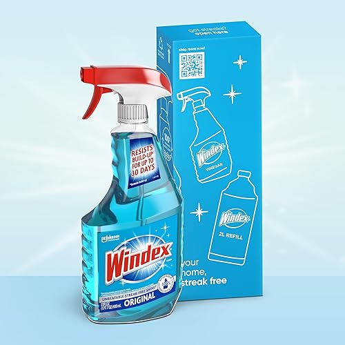 Miniatura 4 de Windex Botella de spray limpiador de vidrio y ventanas, nuevo embalaje diseñado para evitar fugas y roturas, color azul original, 23 onzas líquidas