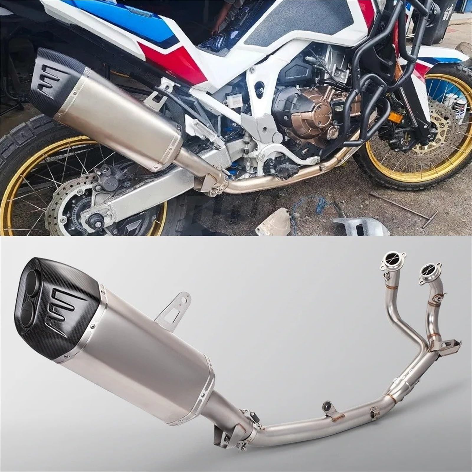 Tubo di scarico moto Per CRF1100L Per L'Africa Per Twin Per Adventure 1100 Per CRF1100 2020-2025 Di Scarico Moto Anteriore Collegamento Tubo Connec silenziatore(Fits)