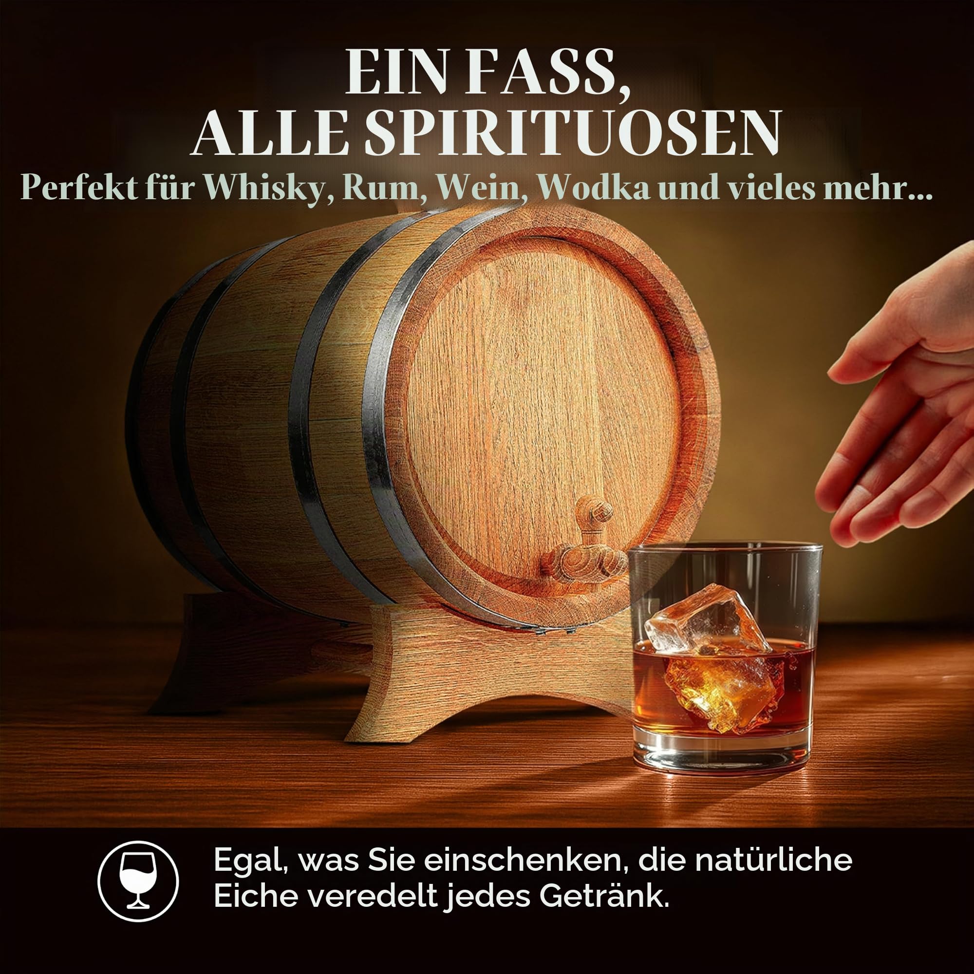 Holzfass Eichenfass Whiskyfass Weinfass Kleines Alkoholfass Großes Eichenfass 5 Liter