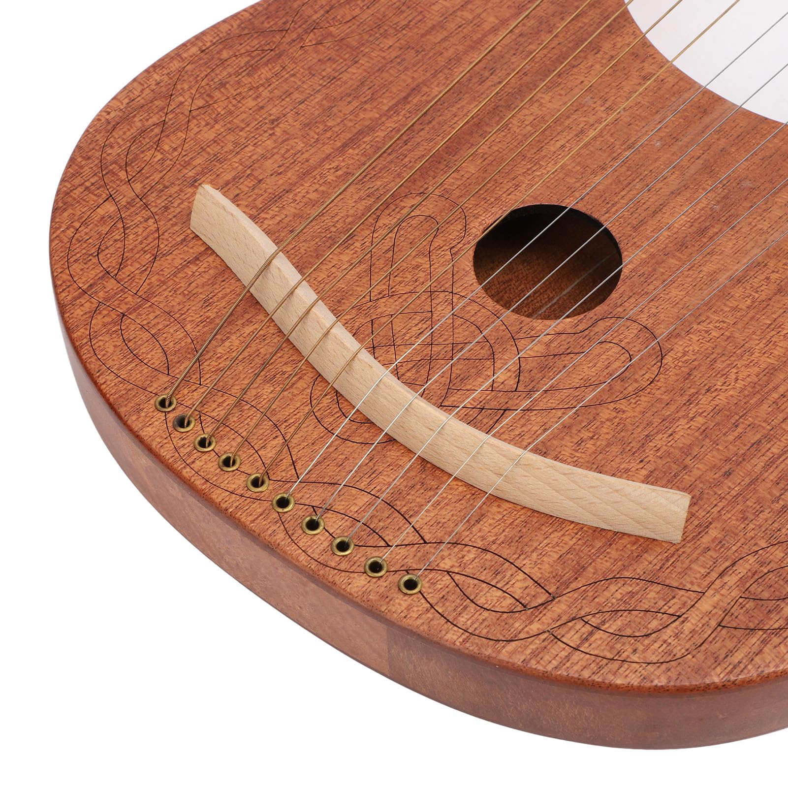 Generic Mini Arpa a Lira Portatile a 10 Corde, Suono Chiaro per Spettacoli e Lezioni di Musica per Principianti