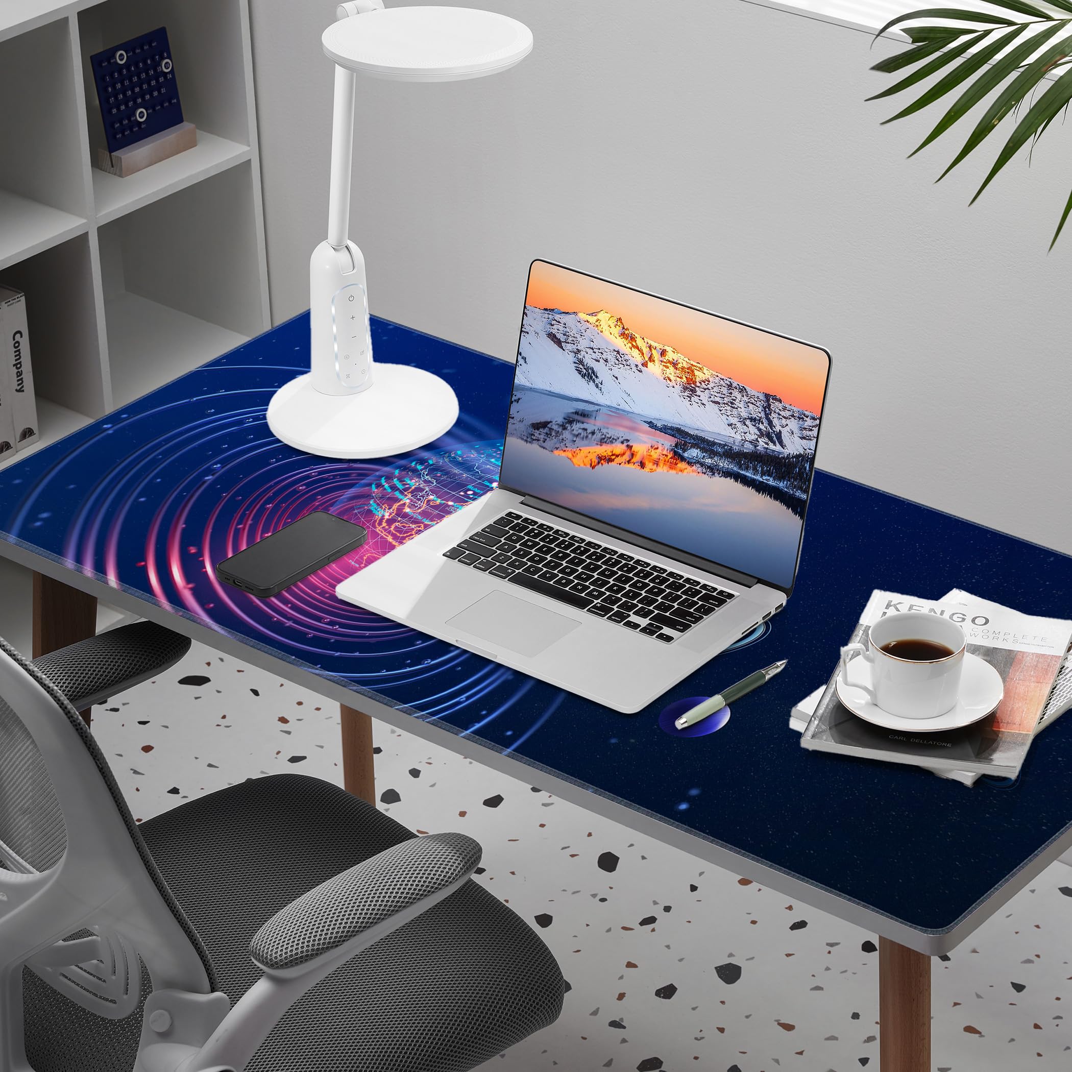 LL-COEUR Large Tapis de Souris Imprimé 120x50x0,3cm, Grand Tapis Bureau XXL Clavier Pad Lavable avec Surface Lisse pour Jeux (1200x500x3mm, Astre 1)