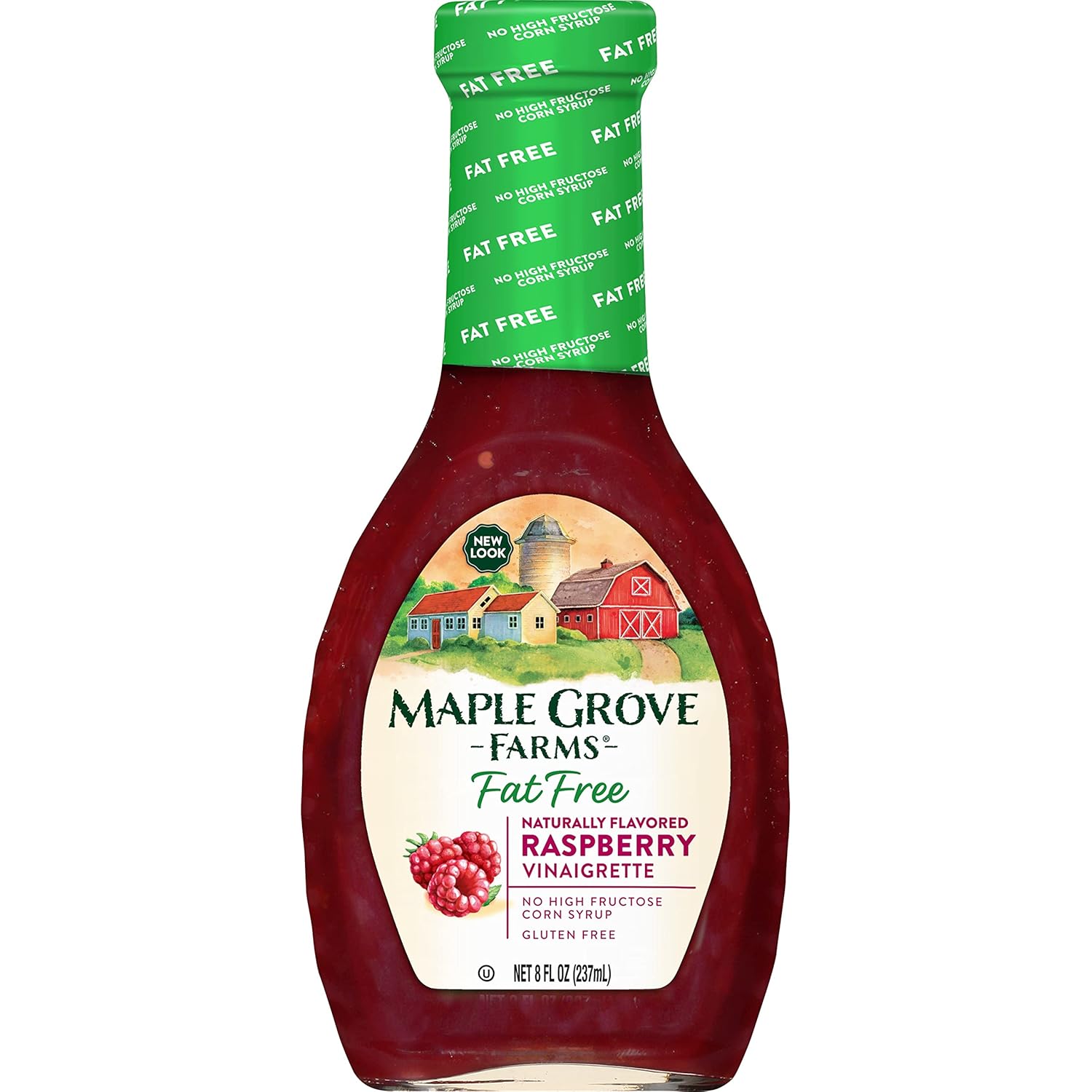Maple Grove Farms Fat Free Salad Dressing, Raspberry Vinaigrette, 8 Ounce (Pack of 12)