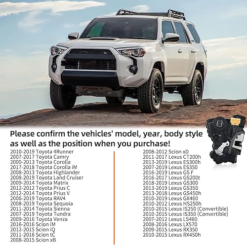 Miniatura 7 de SYERAL Actuador de cerradura de puerta eléctrica para el lado del pasajero delantero derecho 931-403 de repuesto para Toyota 4Runner Camry Corolla