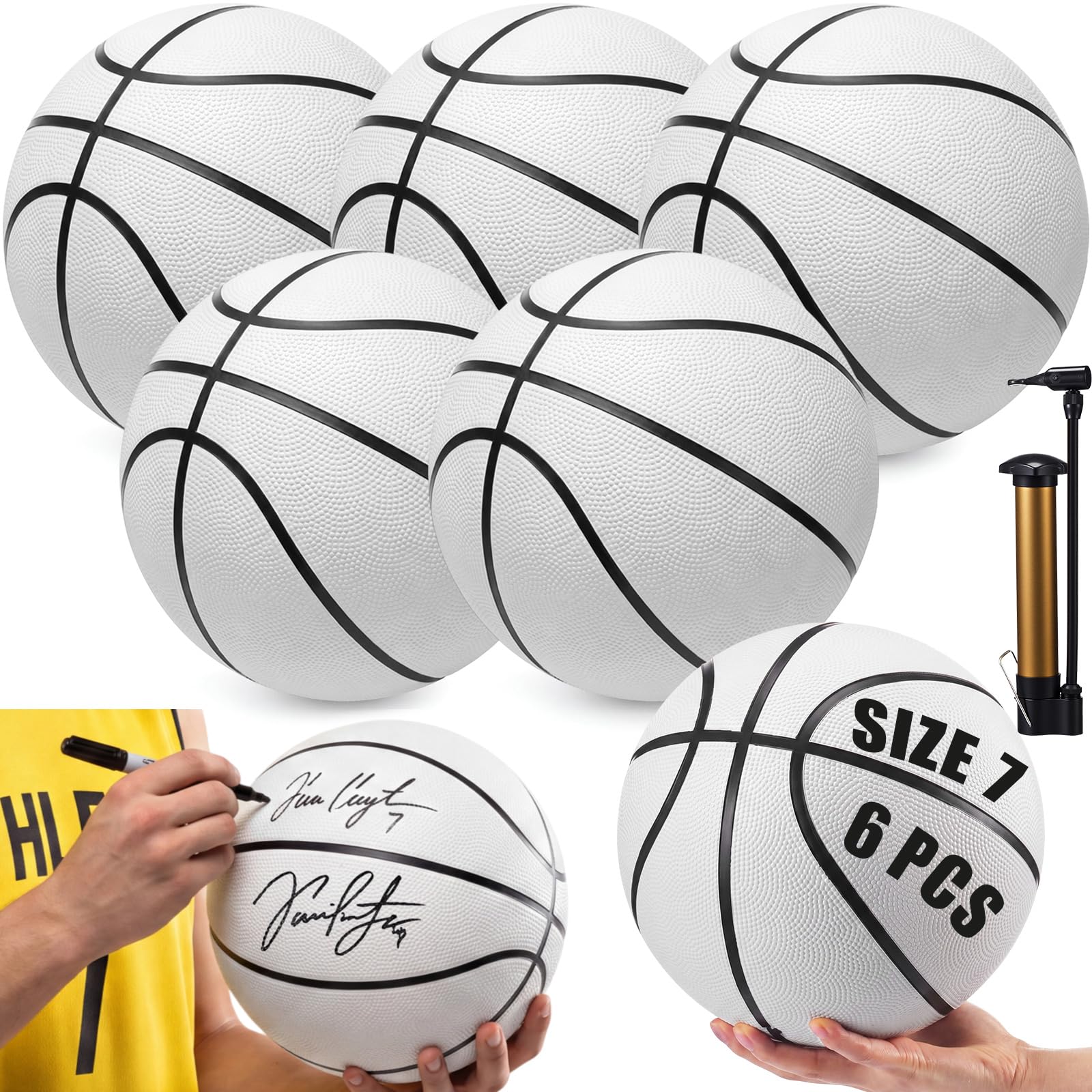 Soulchen 6/12 pezzi Autograph Basketball taglia ufficiale 4/5/6/7