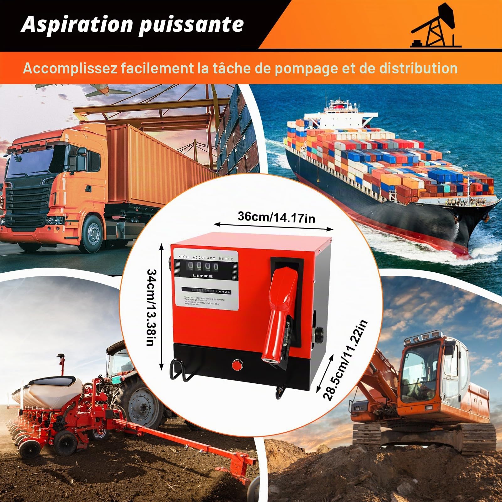 Pompe diesel auto-amorçante 550 W - Pompe à carburant - 60 L/min - Arrêt automatique - Pistolet à mazout - Pompe à huile diesel - Avec tuyau diesel et filtre - 230 V