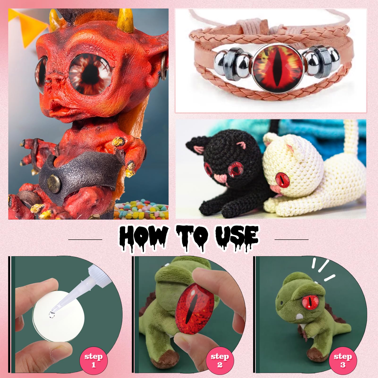 Amazon.com: TOAOB 20pcs 1.18 Inch Red Large Dragon Eyes Glass