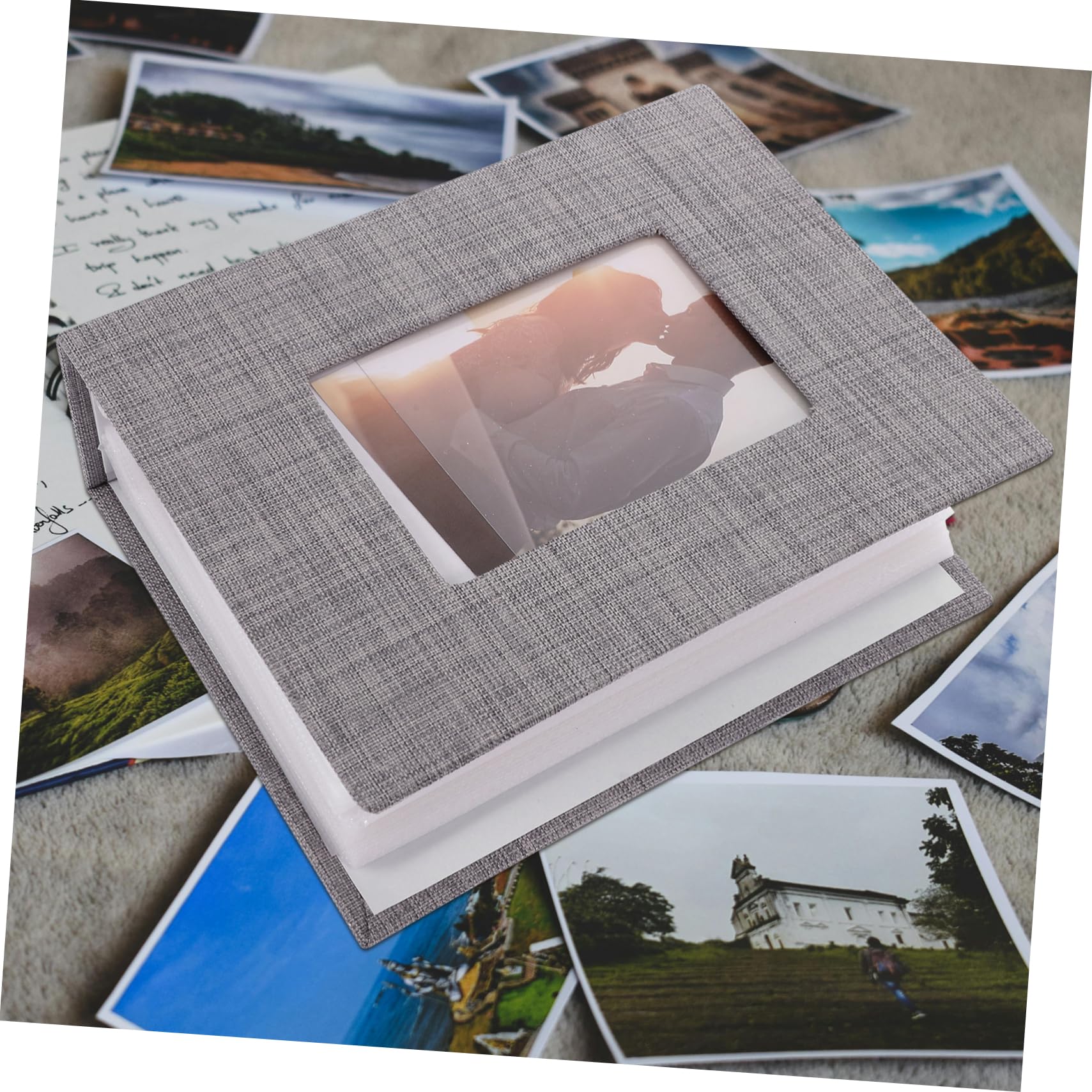 5 Stück Leinen Fotoalbum Schrottbuch Fotoalben Erinnerungen Fotoalbum Familien Buch Tuch Dekoratives Fotobuch DIY Buchalbum Graues Pvc