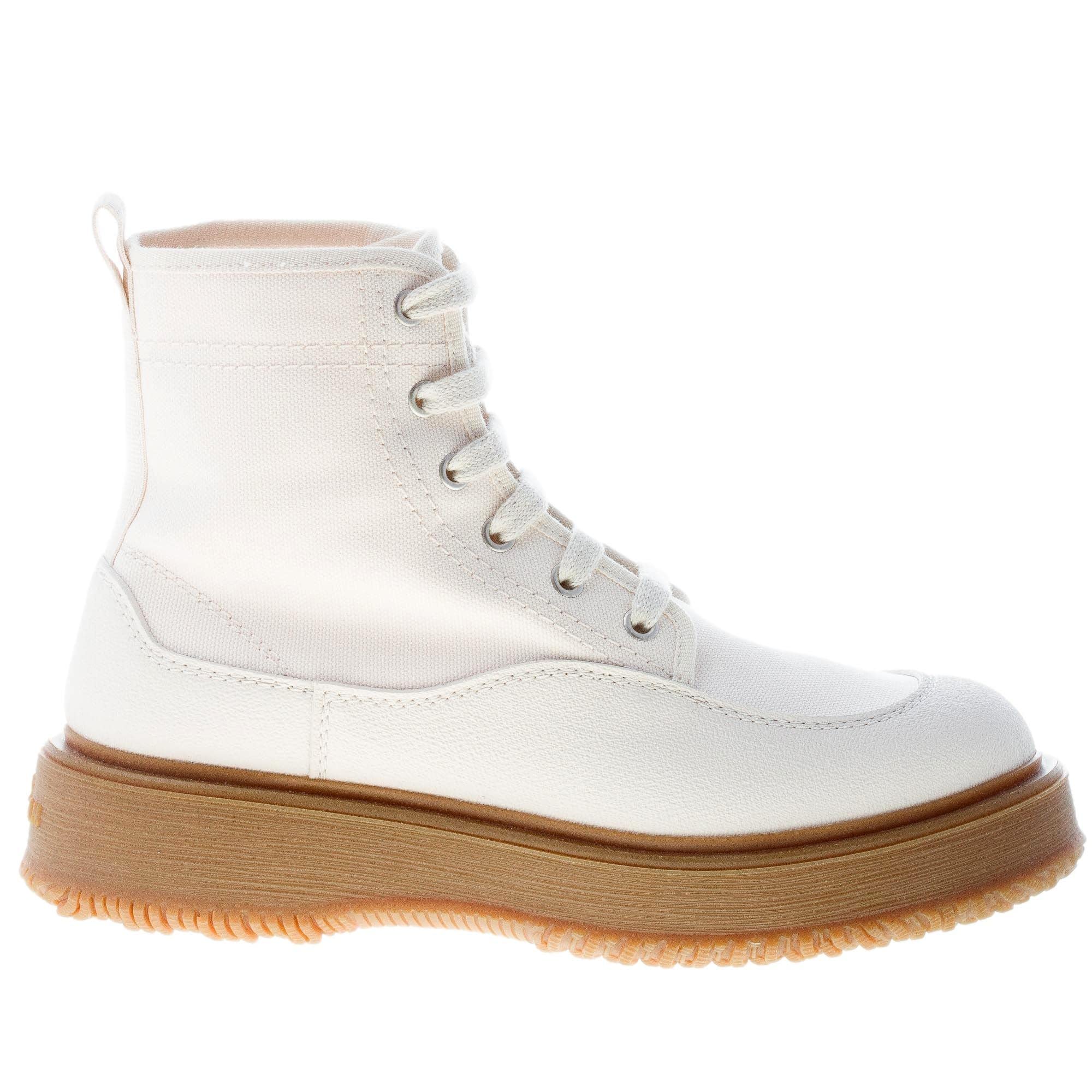 Derby Hogan Untraditional 3R Recycle - Chaussures Femme En Toile Et Cuir Ivoire
