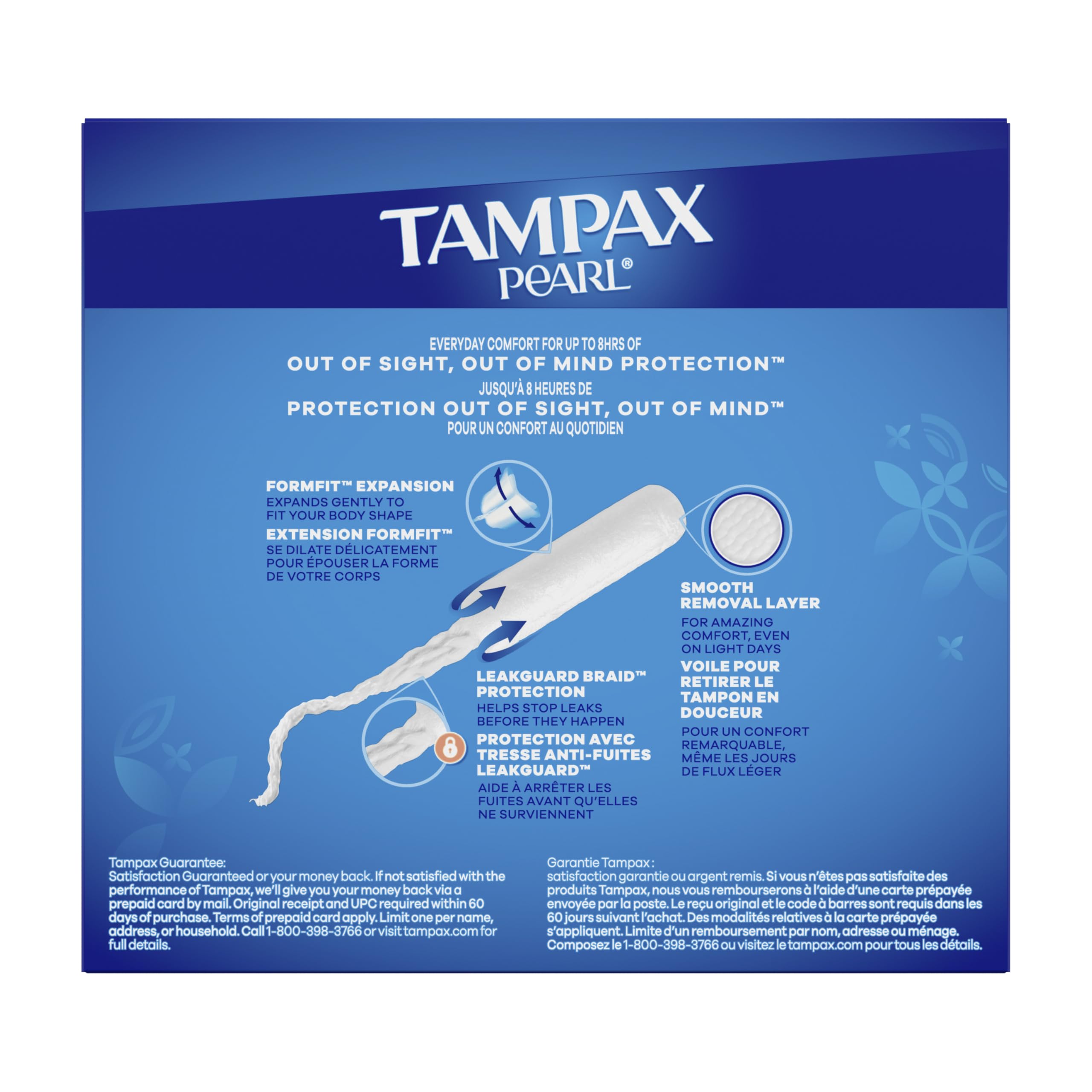Tampax Pearl Tampons Trio Pack, Super/Super Plus/Ultra Absorbency with BPA-Free Plastic Applicator and LeakGuard Braid, Unscented, 34 Count