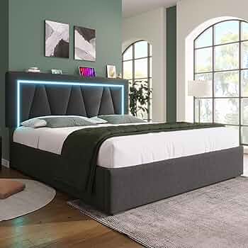 LED Bett 140x200 Mit Schubladen & USB - Modernes Polsterbett Mit Beleuchtung