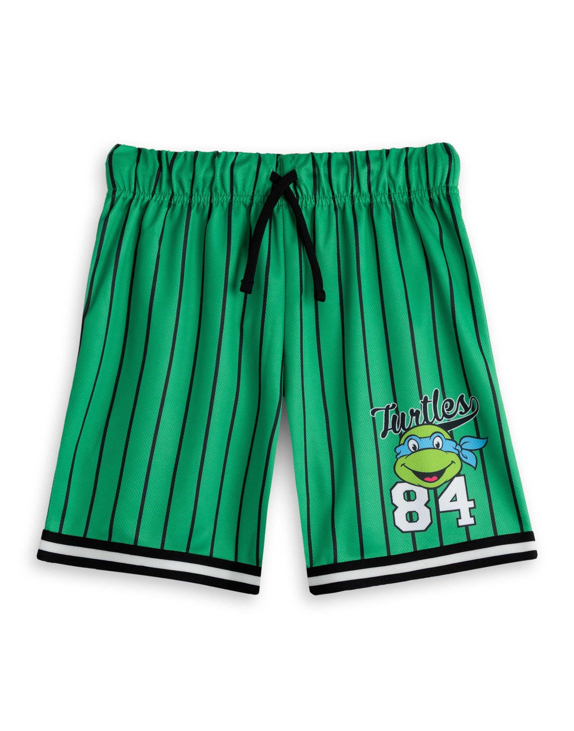 Teenage Mutant Ninja Turtles Grünes 2-teiliges Basketball-Set | TMNT Sewers of N.Y.C. Sportbekleidung für Jungen | Ärmelloses Freizeitoutfit | Basketball-Liga-Streifendesign | Schildkröten-Merch