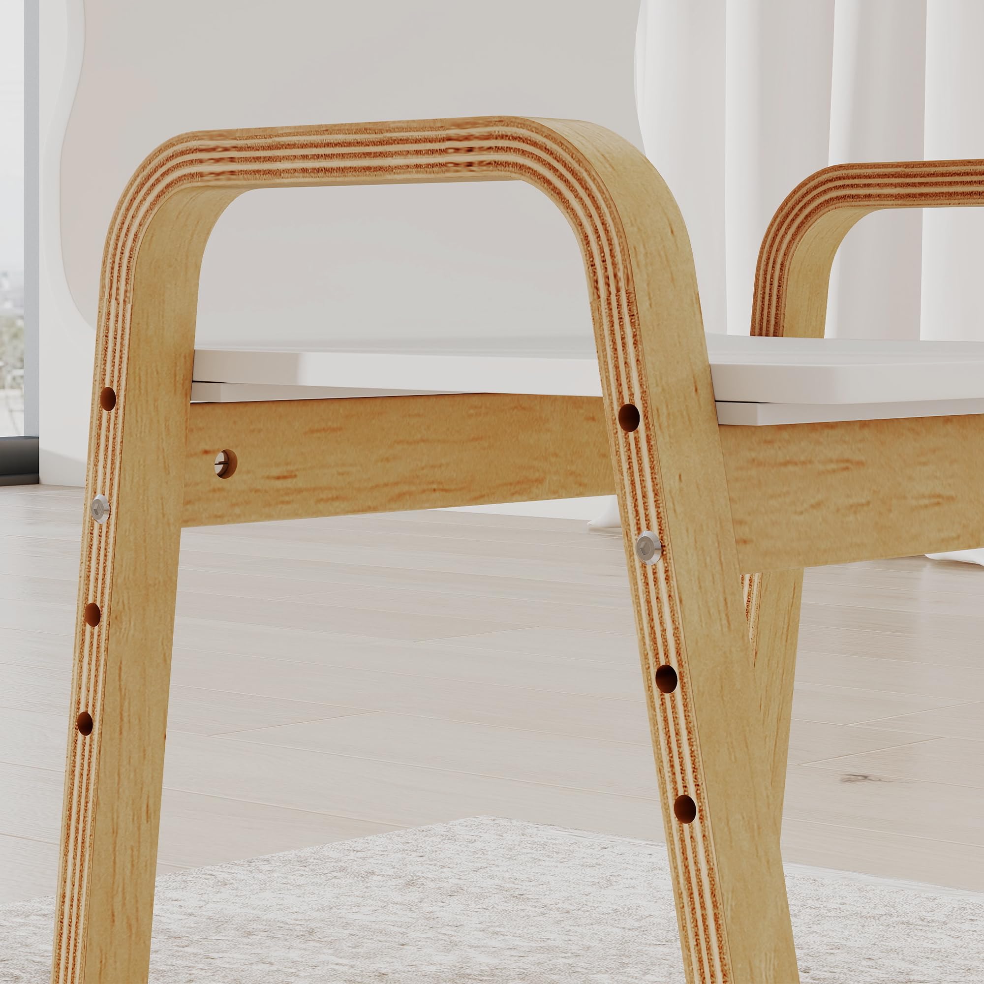 AIYAPLAY Lot de 2 chaises pour Enfants réglables en Hauteur, Fauteuil Enfants en Bois Massif avec accoudoirs, pour Manger, Lire, étude et Jouer, 3 à 9 Ans, Blanc