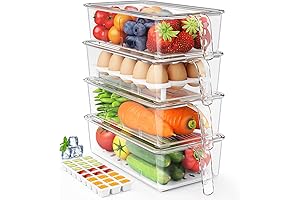 Premium Freezer Organizer Bins with Durable Lids
