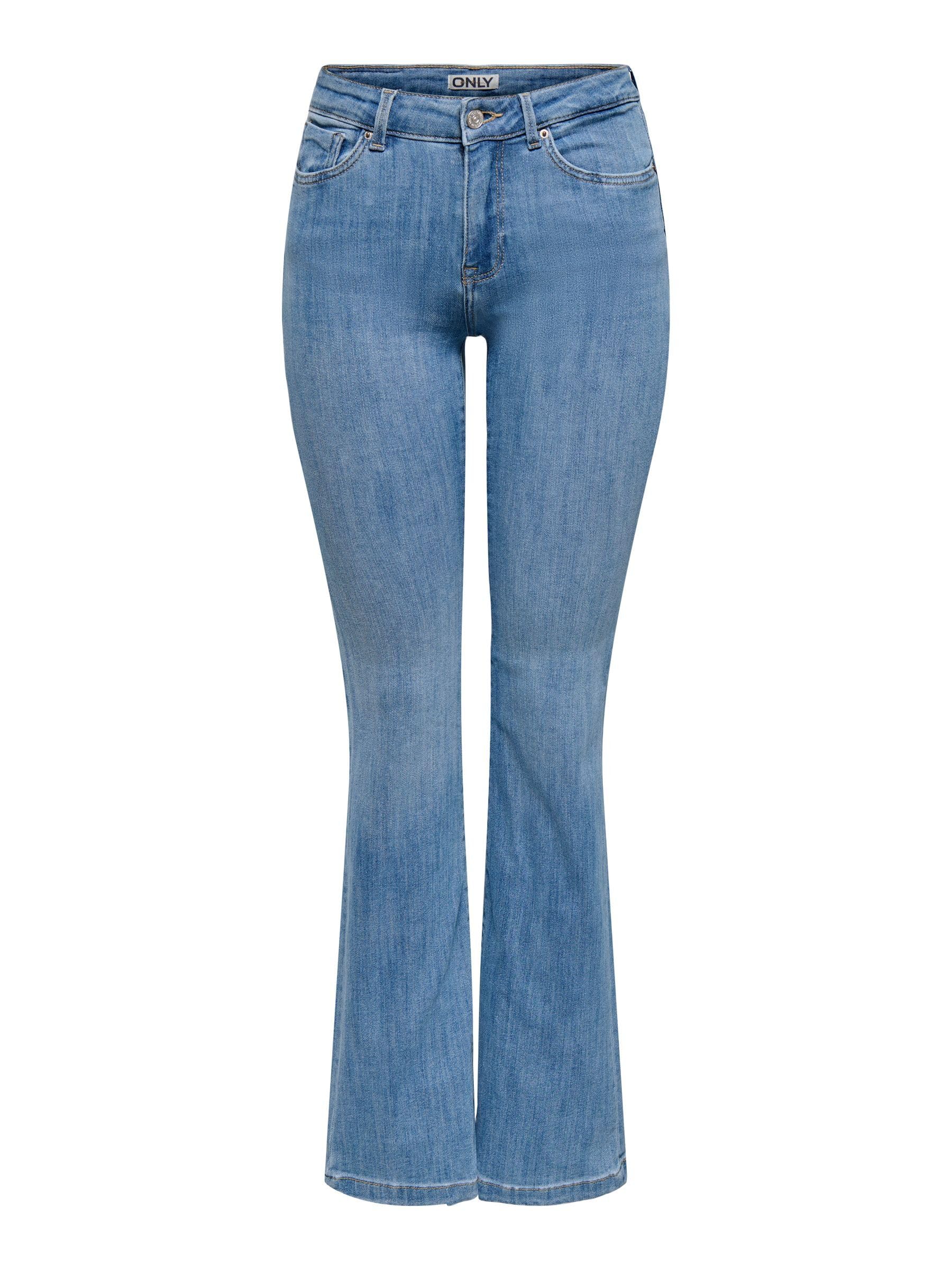 ONLY Damen Onlpower Mid Waist Push Up Flared DNM