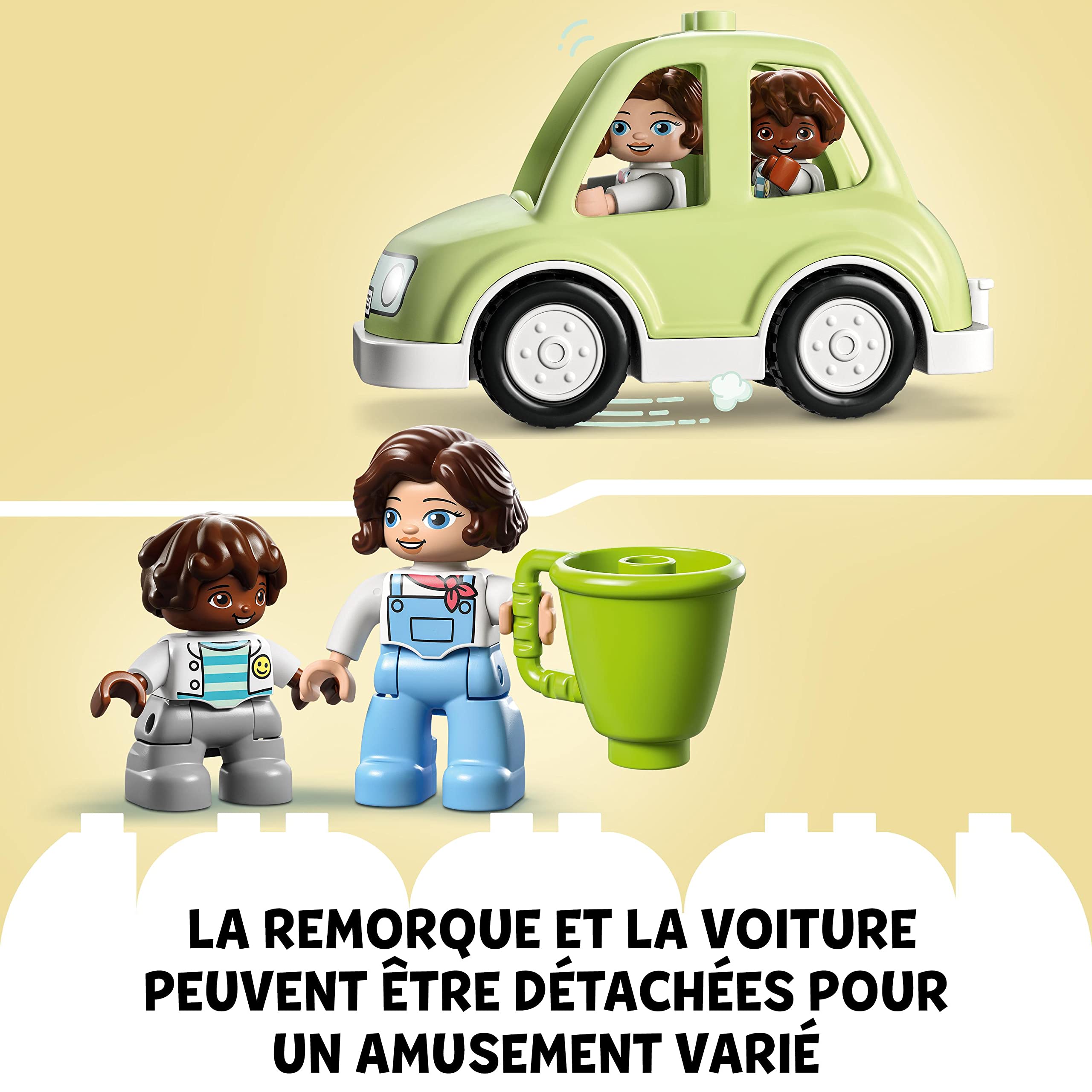 LEGO 10986 Duplo Ma Ville La Maison Familiale sur Roues, Jouet Ã‰ducatif, Set De Camping, Briques, Figurines, Jouet Voiture pour Garçons Et Filles 2 Ans