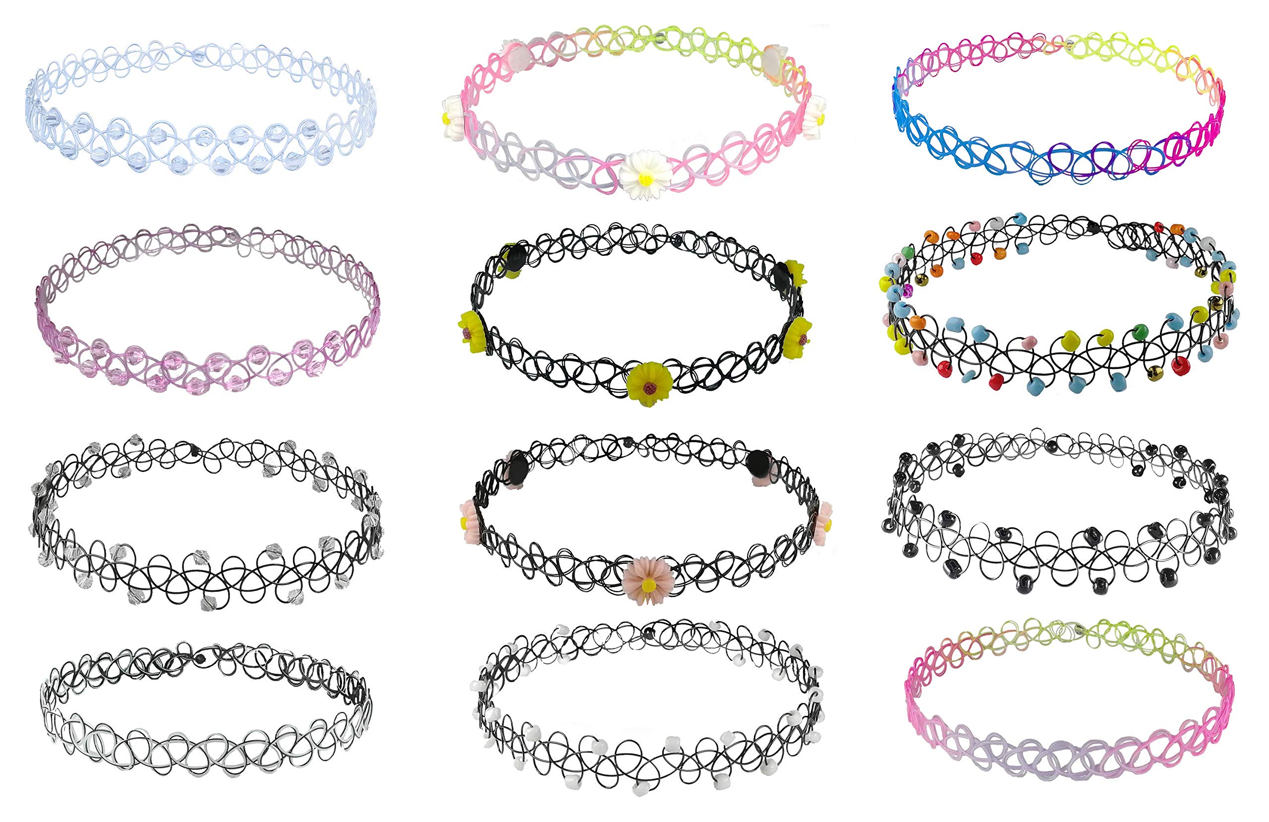 Set Di 12 Collane Girocollo Colorate Per Bambine E Donne - Bigiotteria Moda