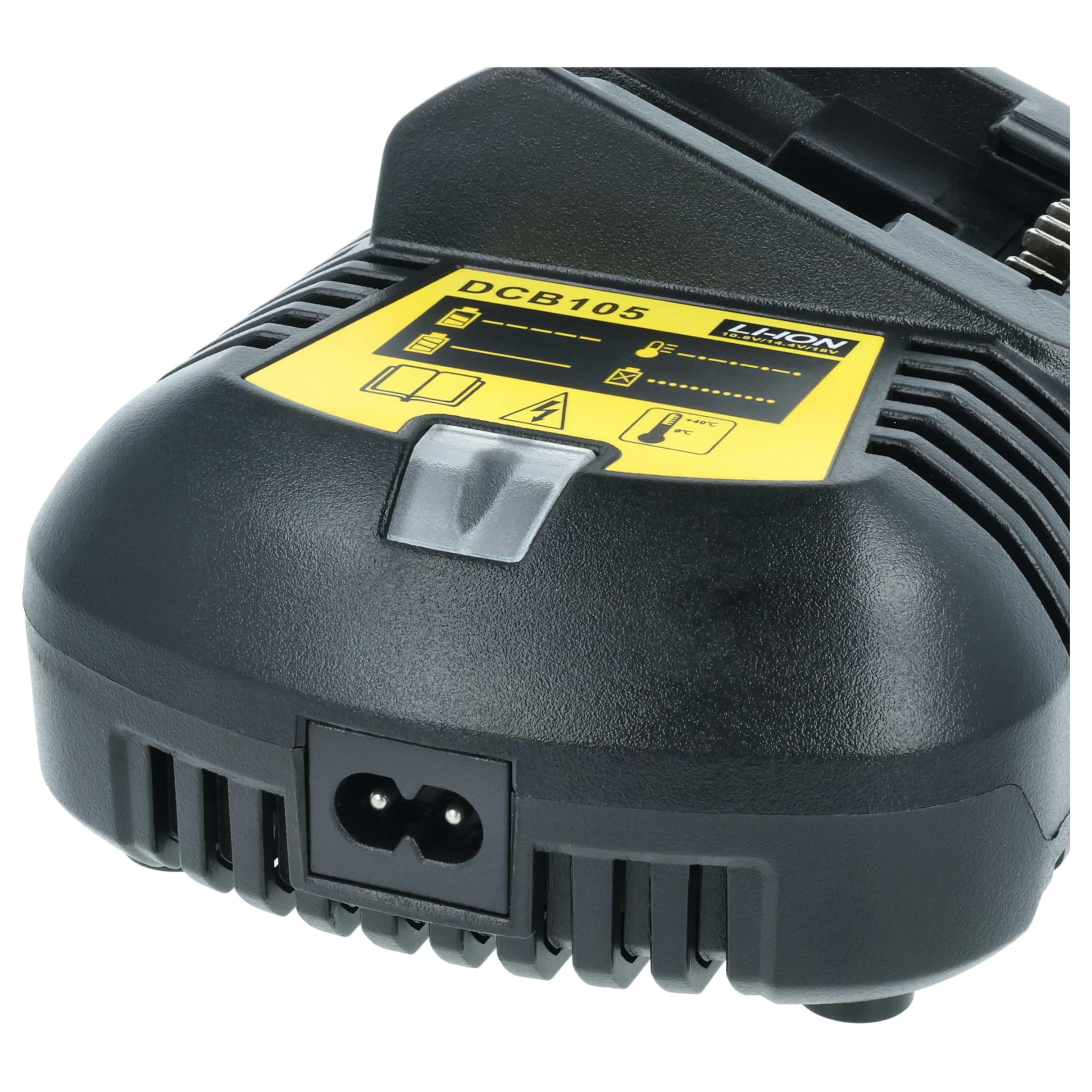 vhbw Cargador Compatible con Dewalt DCB181-XJ, DCB182, DCB182-XE, DCB183, DCB185, DCB184-XJ, DCB184, DCB184-XR Herramientas Li-Ion - batería
