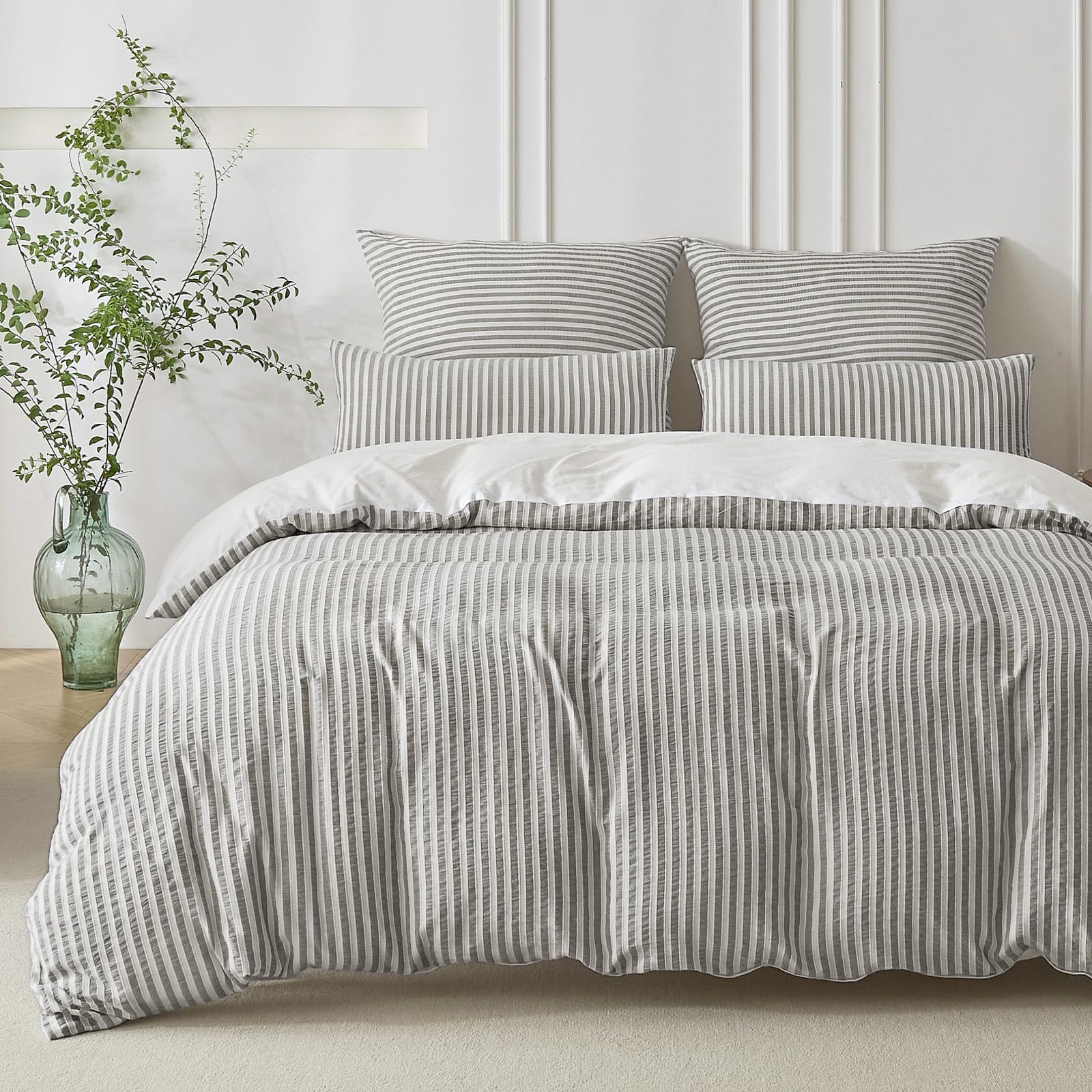 SOULFUL Gestreift Jacquard Gewaschene Baumwolle Bettwäsche Set