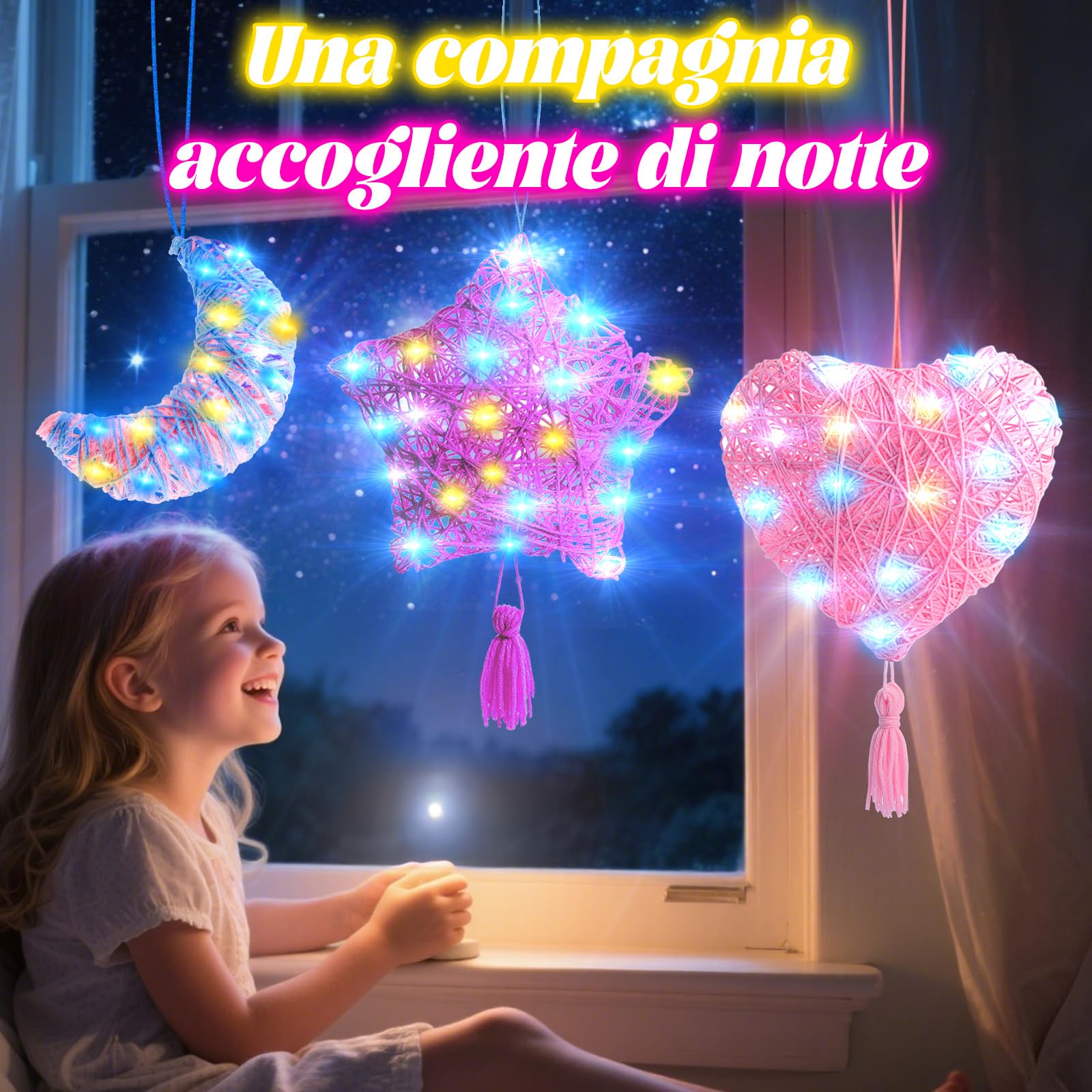 Hapikids Regalo Bambina 6 7 8 9 10 11 12 Anni, String Art Giochi Bambina 8-12 Anni Femmina Kit Fai da Te Regalo per Bambini 8-10 Anni String Art Regali di Compleanno per Bambini