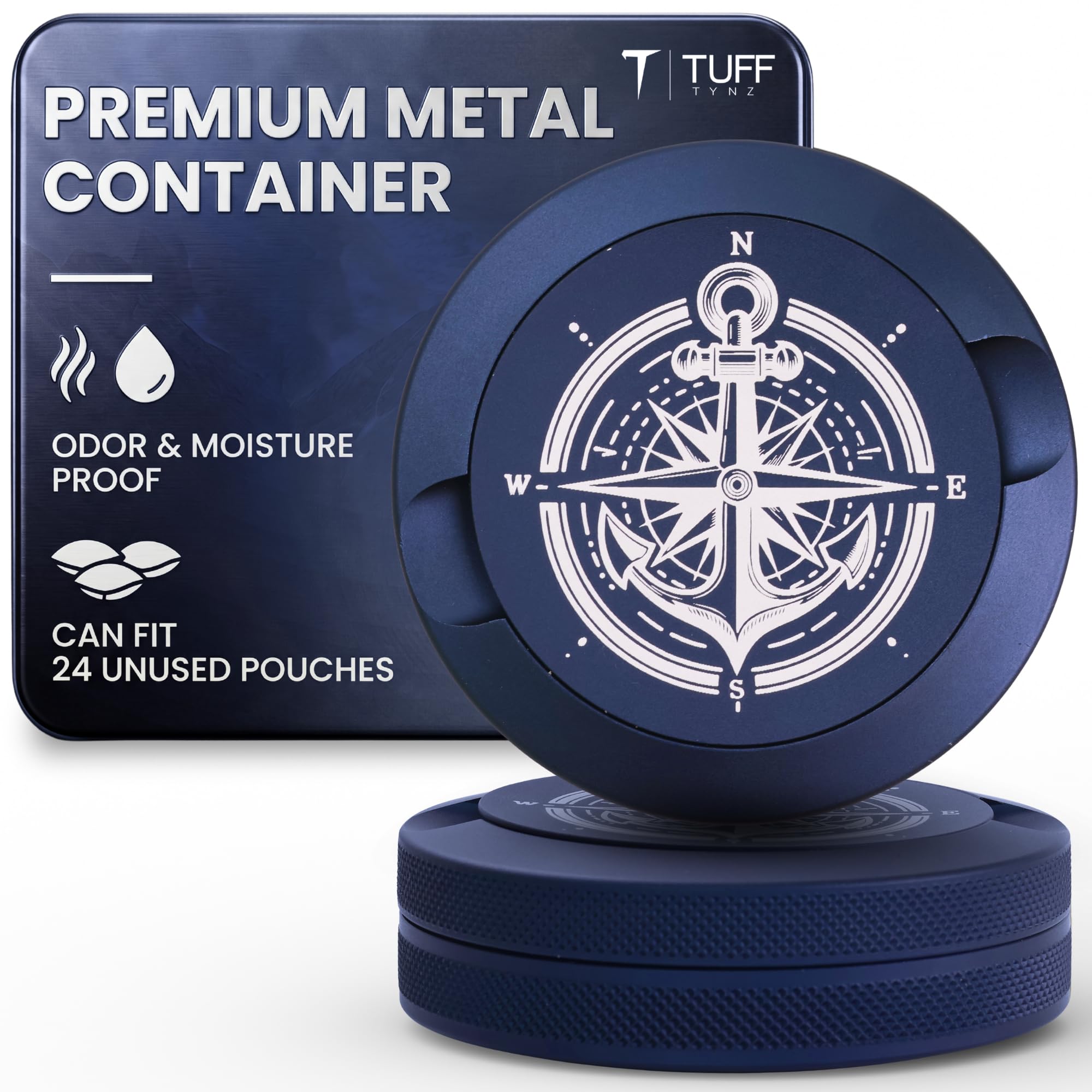 Tufftynz - Premium Zyn Metal Can | Holder Container Moisture & Odor Proof Aluminum Organizer Dip Tin Gifts For Men The Bin