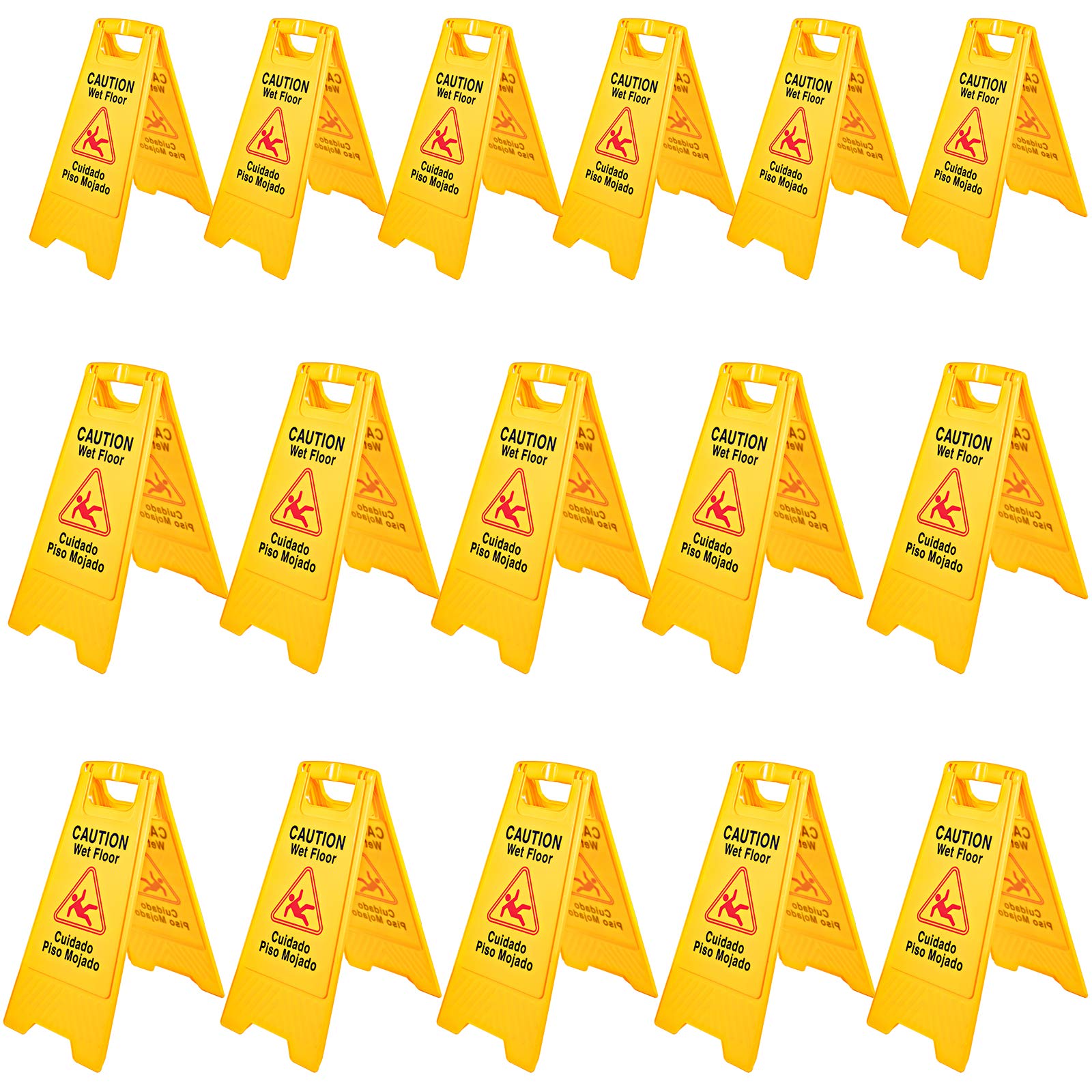 Buy BestEquip 16 Pack Wet Floor Sign, 25" Caution Signs Wet Floor, Fold