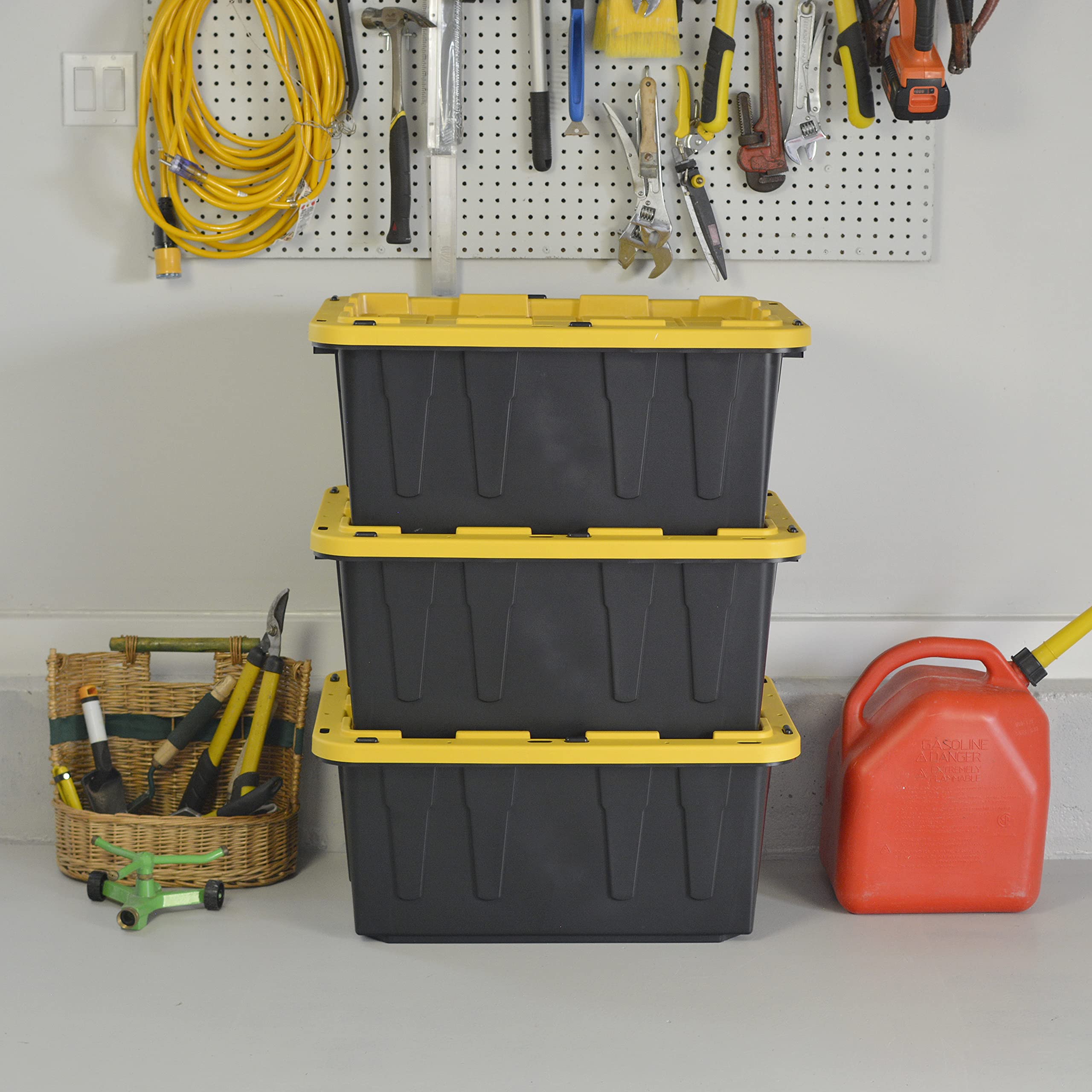 And Yellow Tough Box 17 Gallon Tote HDX 17 Tough Storage Tote In