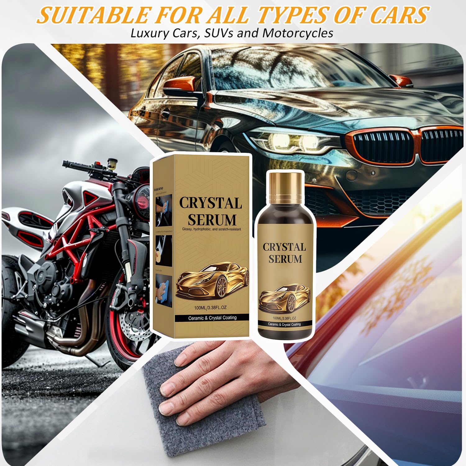 2PCS 100ML PTZ Crystal Serum – Advanced Graphene Ceramic Coating for Cars,9H Graphene Coating for Auto Car Detailing, High Gloss Crystal Coating for Car Lovers & Detailers — view 4