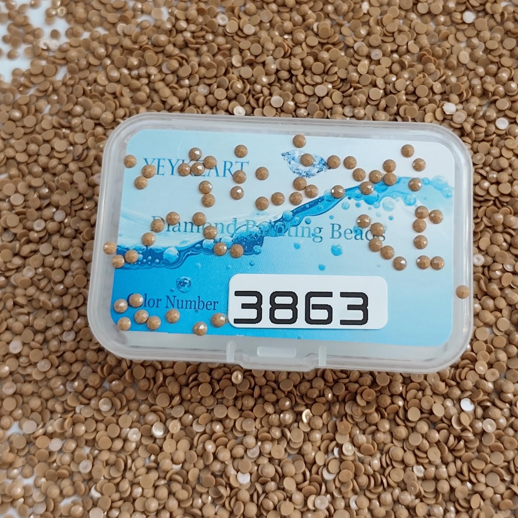YEYKZART 3863 Diamond Painting Replacement Round Diamonds Beads Rhinestones Accessories for Diamond Art Missing Color 3500 PCS — image 1
