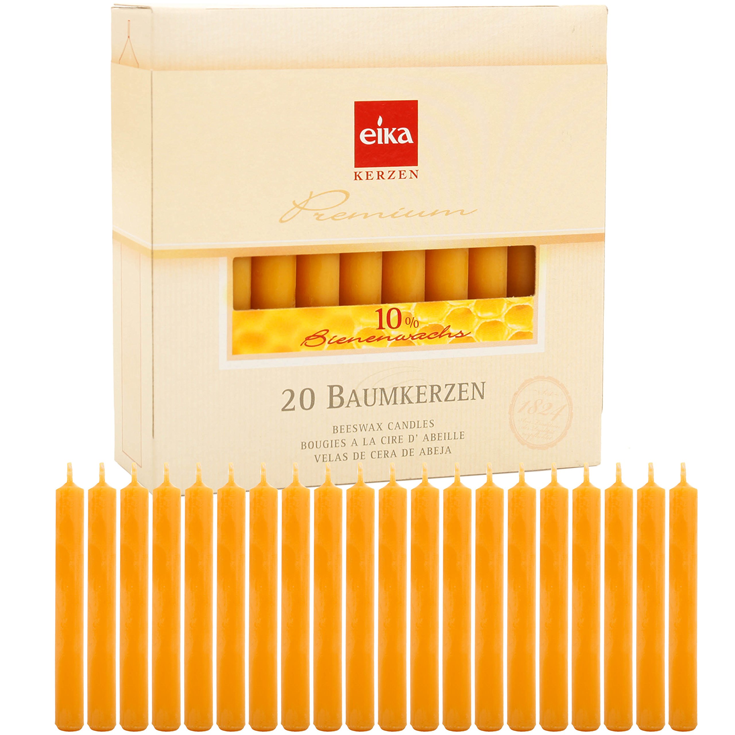 Eika10 Percent Beeswax Tree Candles, 10.5 cm (Box of 20)