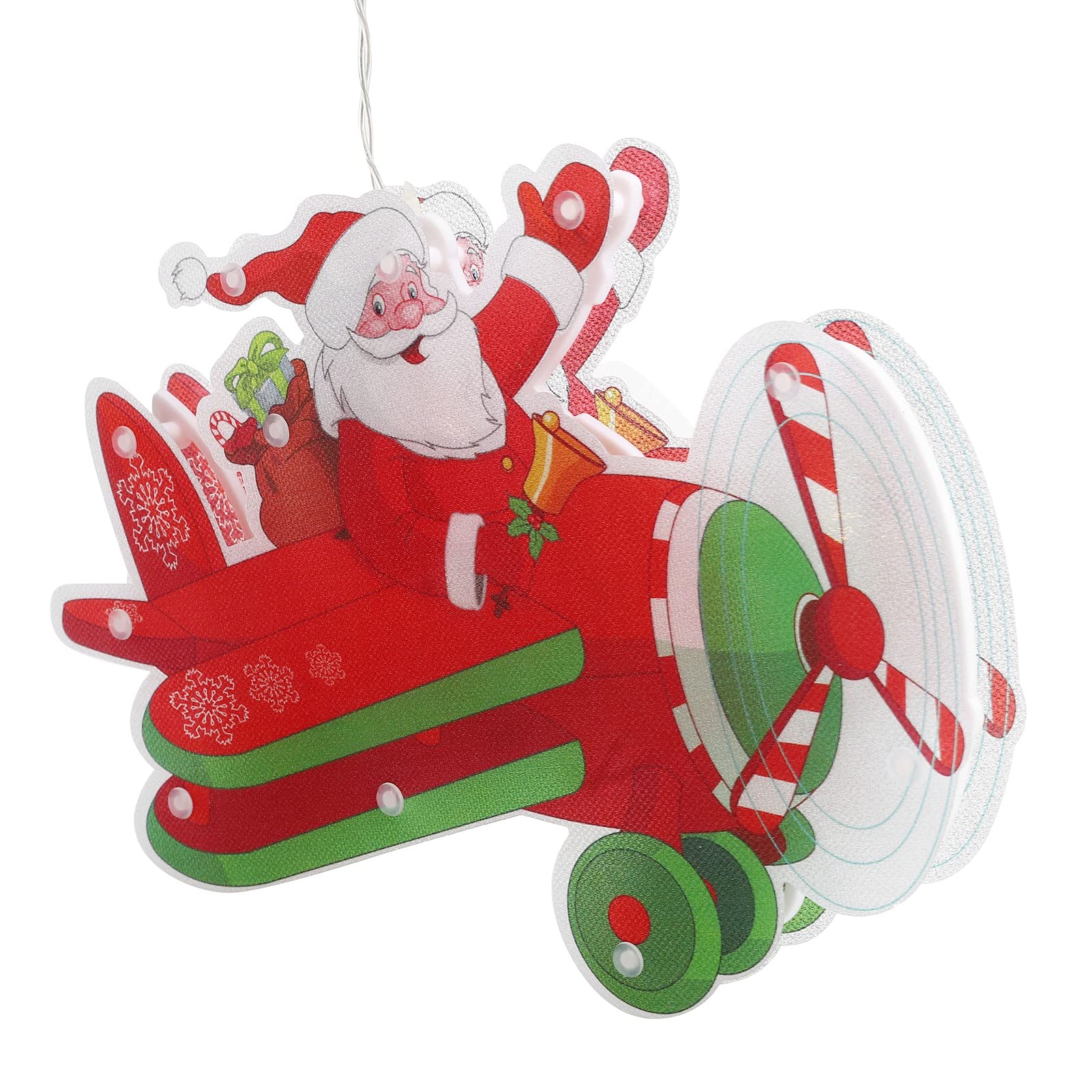 KIMISS Warm Christmas Window Decoration Light, 10LEDs Builtin, Hook and Suction Attachment.