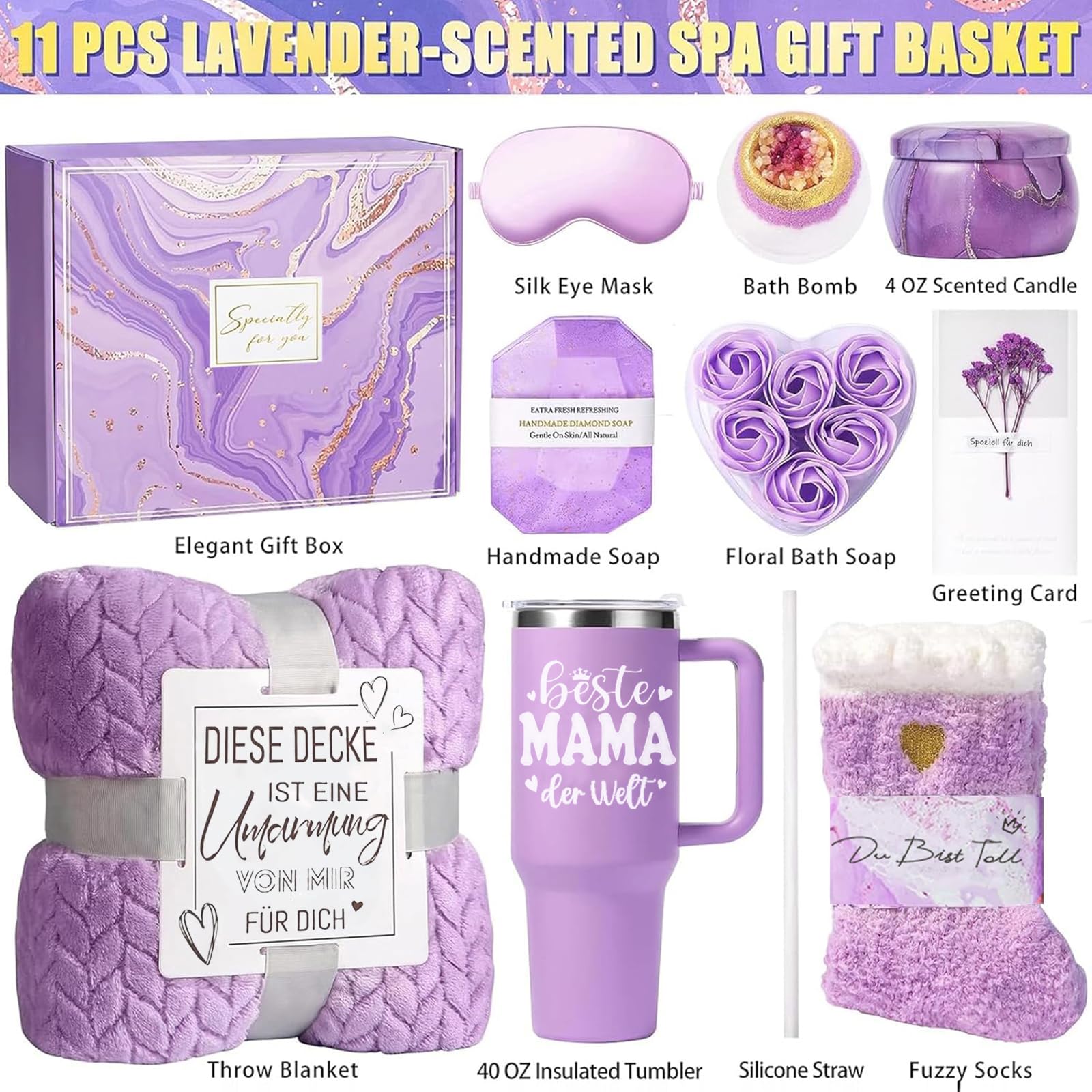 Beste Mama Geschenk, Geburtstagsgeschenk für Mama von Tochter oder Sohn - Wellness Geschenkset für Mutter zum Geburtstag Weihnachtstag Muttertag Valentinstag