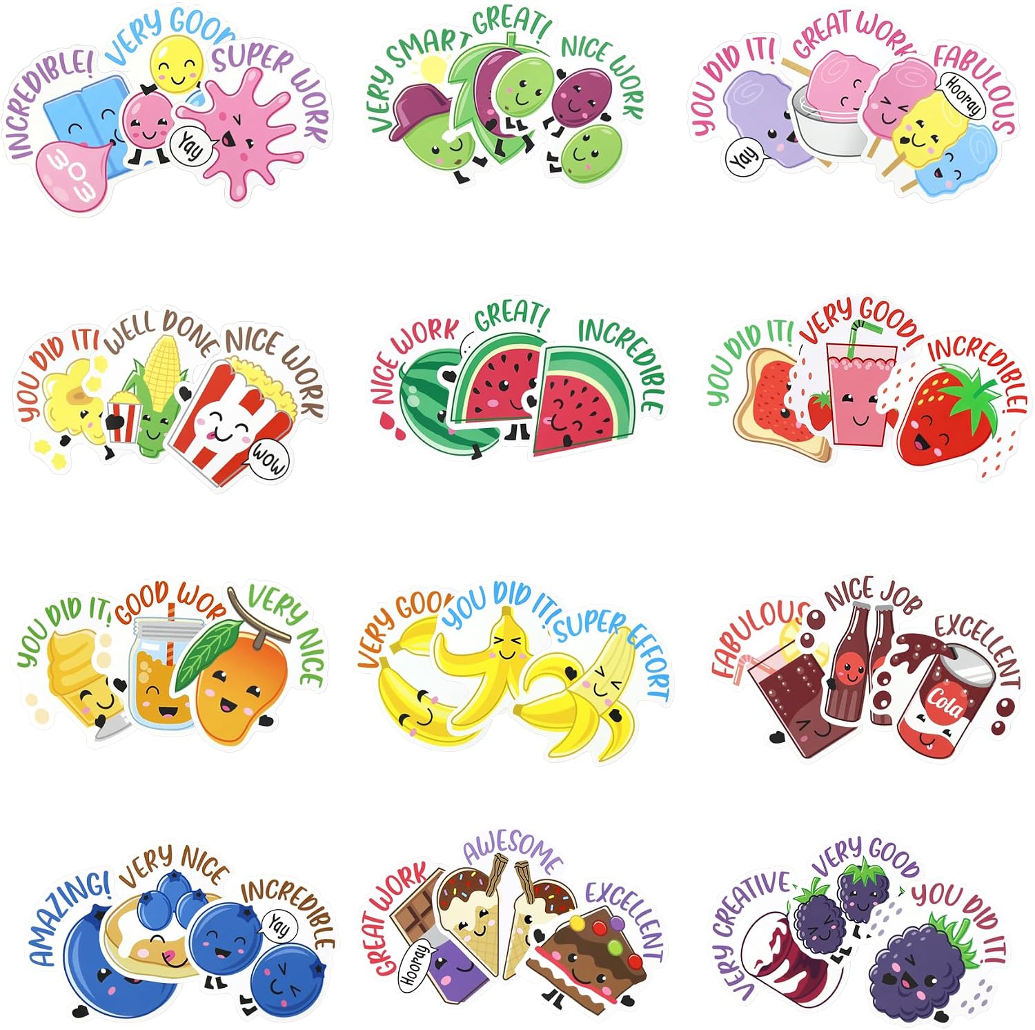 324 Pieces Scratch and Sniff Reward Stickers, 12 Different Scents, Large Motivational Smelly Stickers for Kids, Incentive Must Haves for Teachers, Students, Back to School Gift