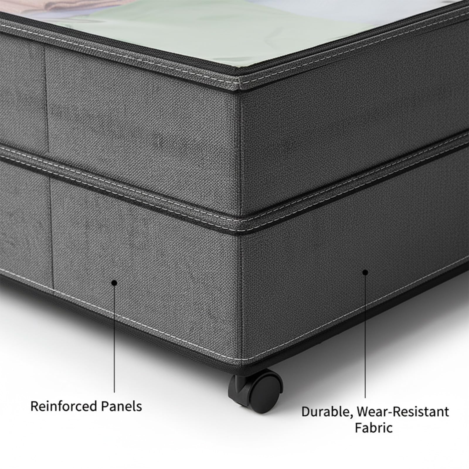 Unterbettkommode mit Rollen, 72 l, XXL, großes Fassungsvermögen, Unterbett-Aufbewahrungsbehälter mit transparenten Deckeln, 27,9 cm Höhe, Unterbett-Schuhbehälter für Decke, Kleidung