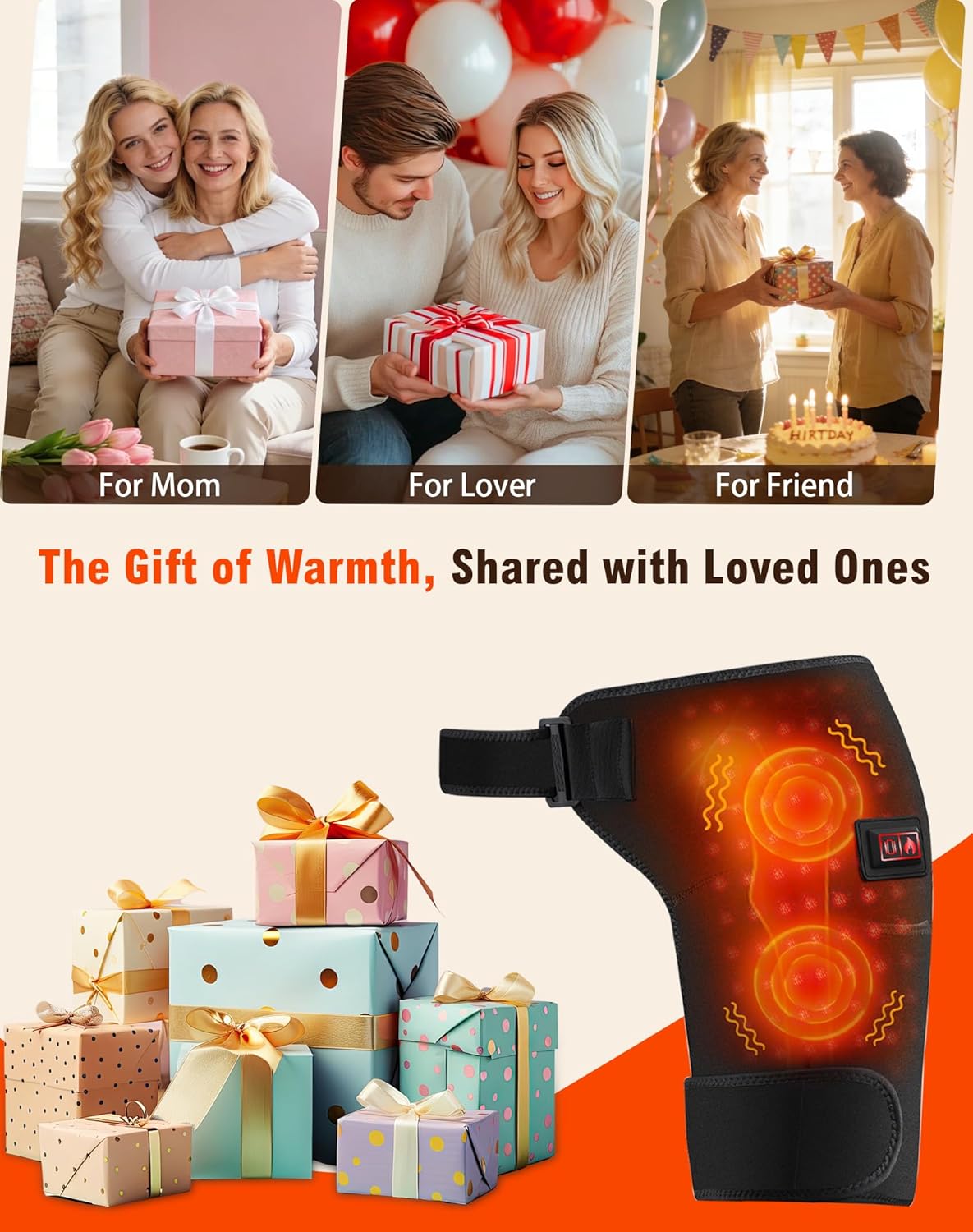 Hip Red Light Therapy, 5000mAh Rechargeable Cordless Heated Hip Brace Massager for Menopausal Women Hip Pain Relief, Collagen Boost & Mobility - Mother's Day Birthday Gift