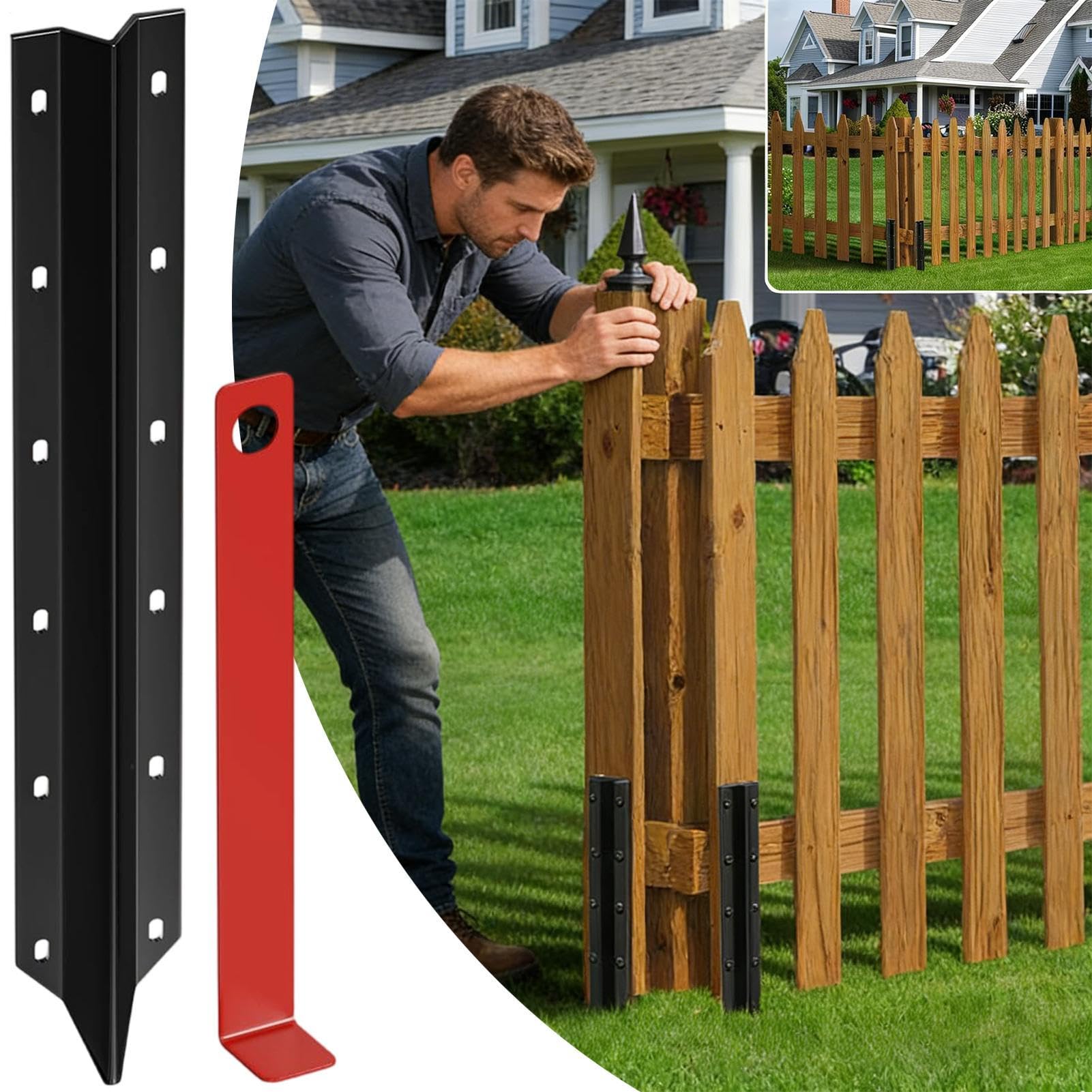 Supporto Per Paletti Di Recinzione Kit Manutenzione Paletto Metallo