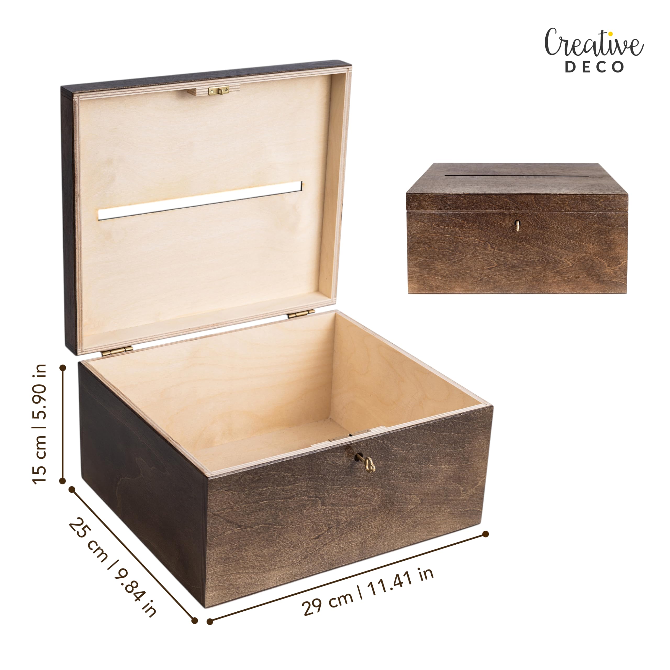 Creative Deco Afsluitbare Bruiloft Houten Doos voor Kaarten Wit | 29 x 25 x 30 cm | Onvoltooide Houderskist | Met Deksel | Houten Opbergvakje Sieraden | Perfect voor Creative Deco Afsluitbare Bruiloft Houten Doos voor Kaarten Wit | 29 x 25 x 30 cm | Onvoltooide Houderskist | Met Deksel | Houten Opbergvakje Sieraden | Perfect voor