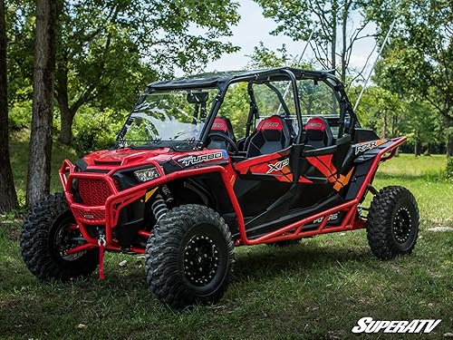 Miniatura 4 de SuperATV (2) Brazos A de baja holgura alta para Polaris RZR XP TurboXP 4 Turbo 2016-2021  No ajustable  Rojo  Rótulas de servicio estándar  Tubo de