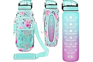 32 oz Water Bottle with Straw and Sleeve