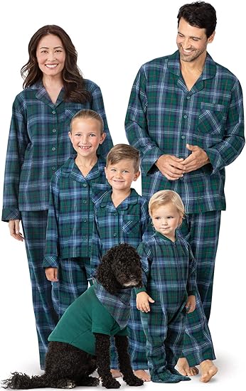 PajamaGram Matching Pajamas - Matching Christmas PJs for Family, Button Front