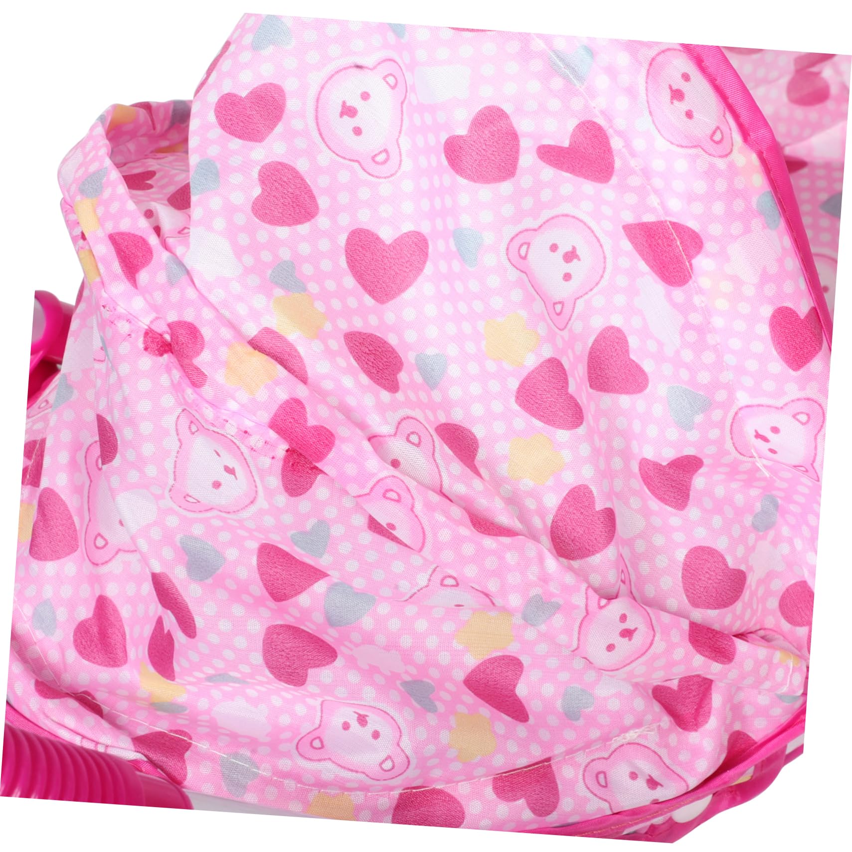 TOYANDONA Passeggino per Bambole Giocattolo Pieghevole Baldacchino Realistico e Ampio Accessori Inclusi Stimola Gioco di Ruolo Interattivo Adatto a Bambine Rosa Panno