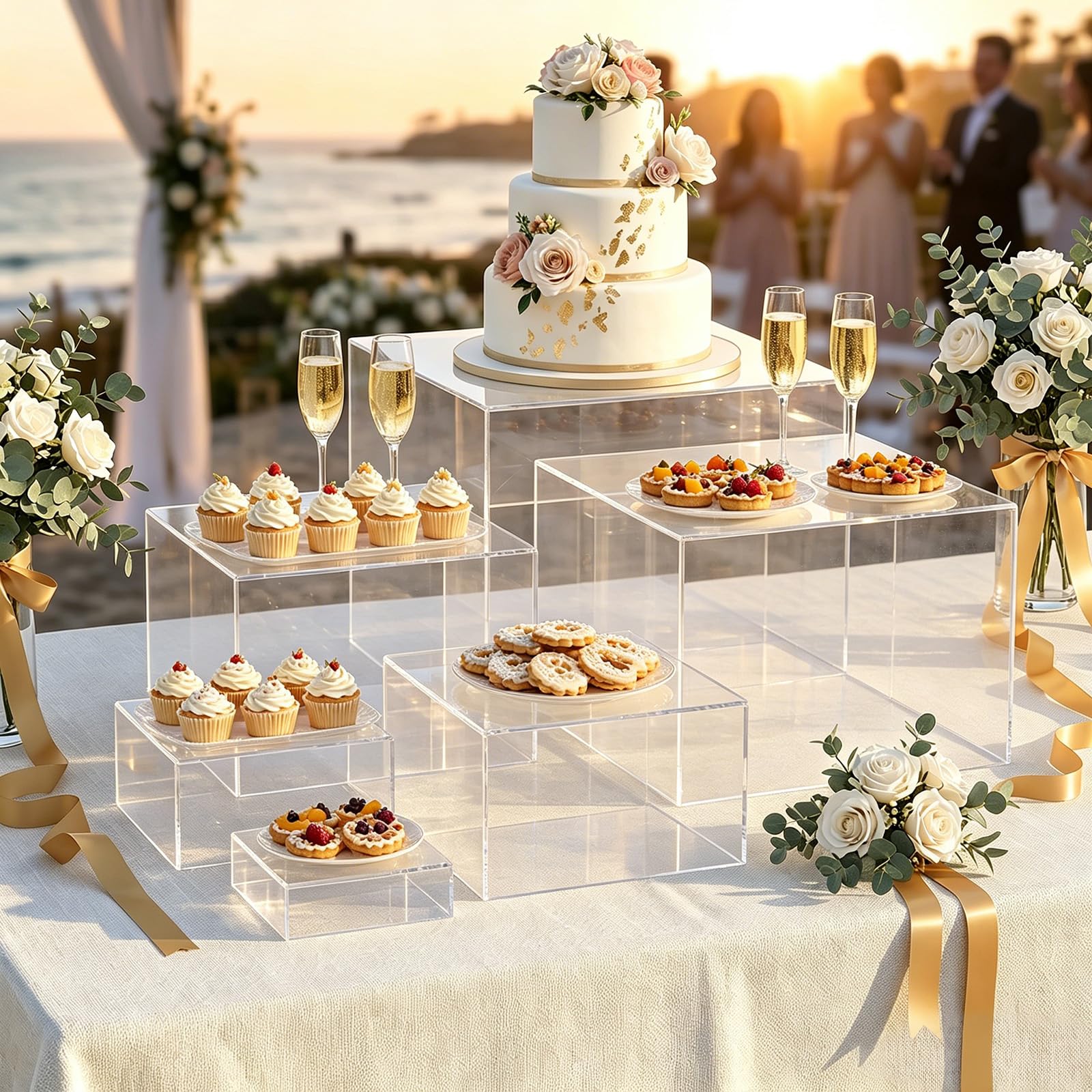 Lot 6 Présentoir aperitif Buffet Cube Transparent 3-8" pour Gâteaux & Déco | Support présentoir buffet, Idéal pour apéritif, mariage, buffet boissons, gâteau, bijoux. Facile à nettoyer et réutilisable