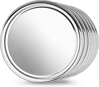 New Star Foodservice Restaurant-Grade Aluminum Pizza Pan/Tray, Wide Rim, 12 Inch, Pack of 6