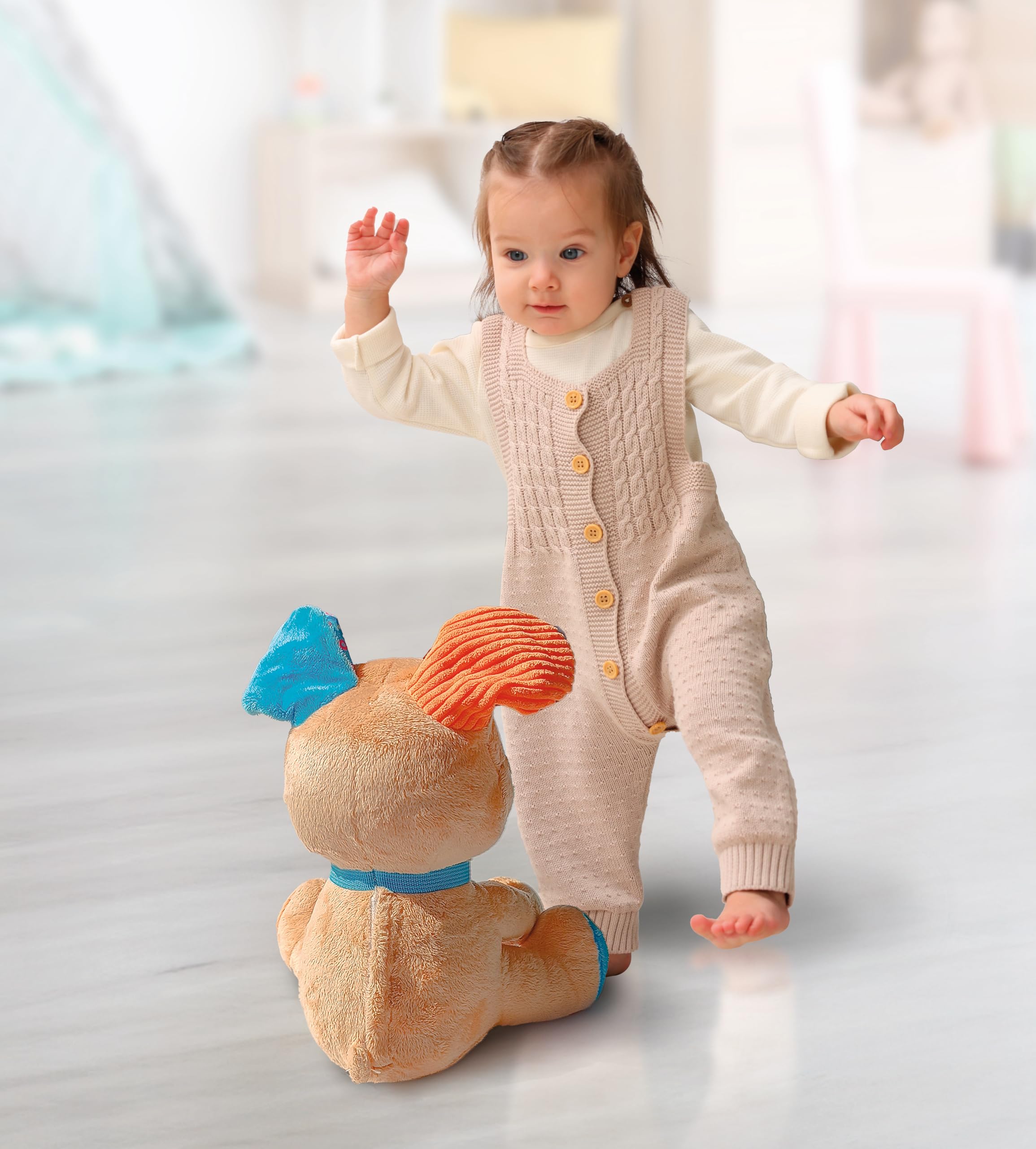 Clementoni | Choco, Le Chiot Rigolo – Jouet Interactif pour Bébés 10 Mois+ | Apprentissage Lettres et Chiffres | Chansons, Mélodies et Sons Parlants | Peluche Éducative | Idée Cadeau