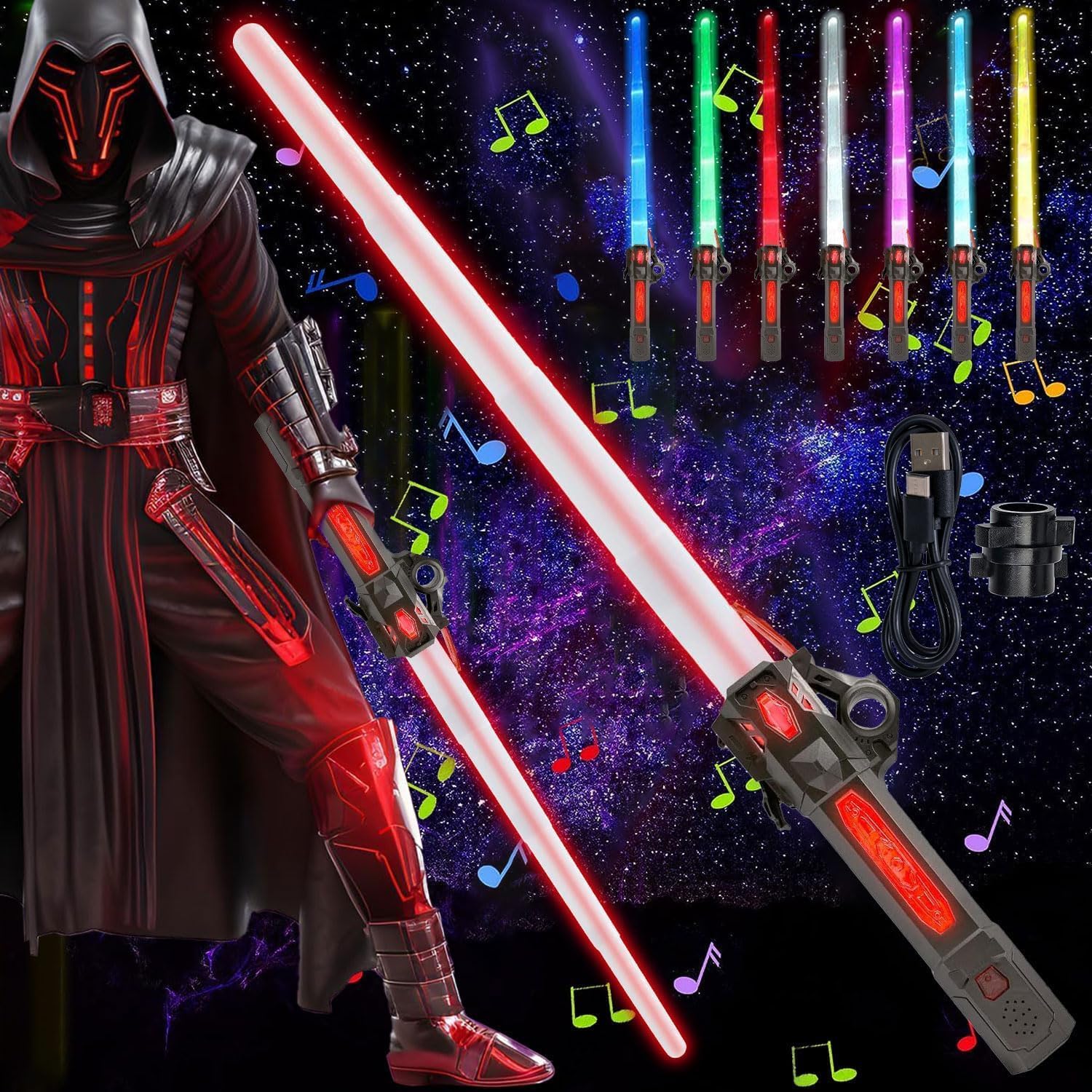 LightsaberLightUpToy, 2in1 RGB FX Sound Light Saber for Kids