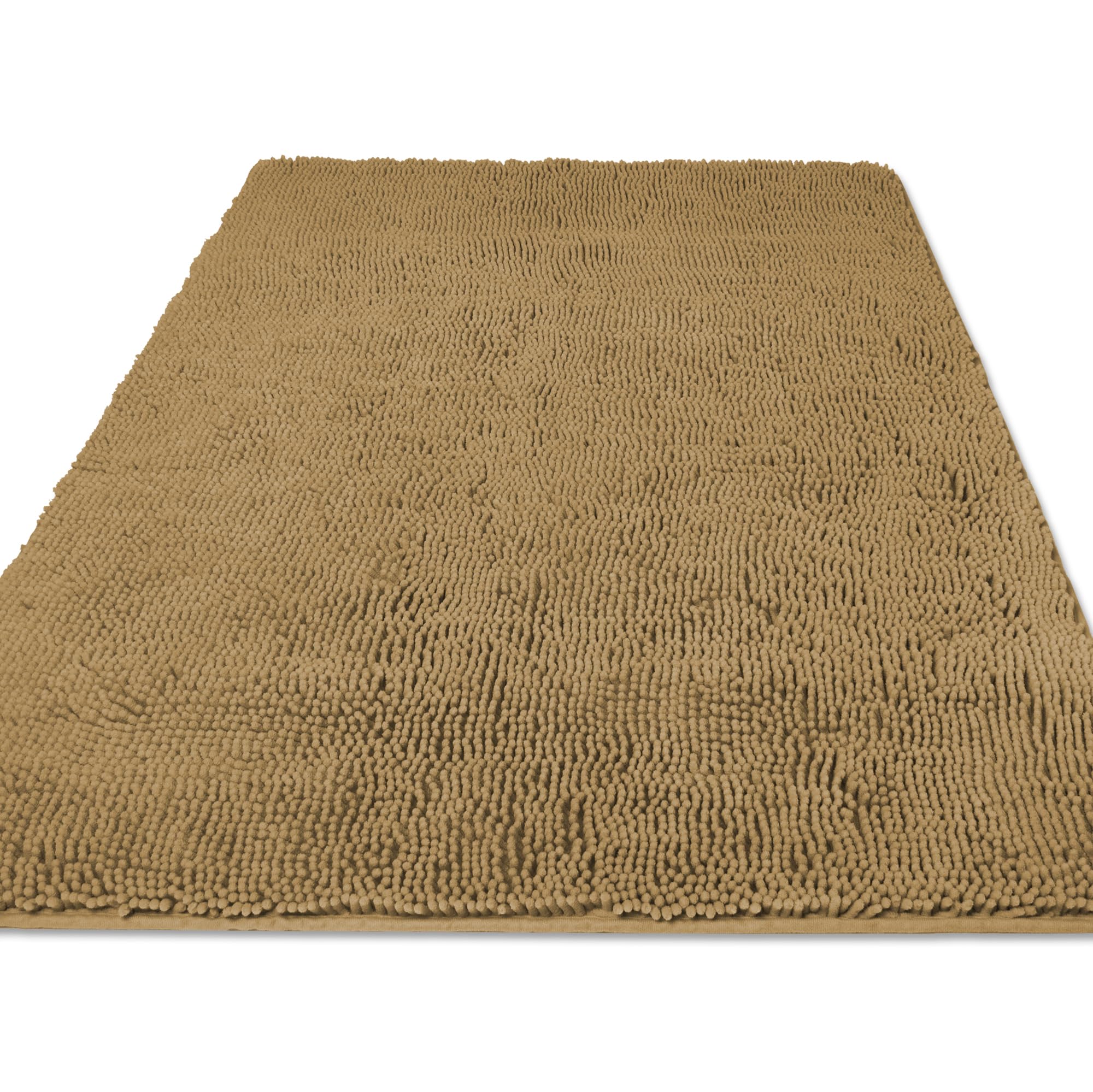 Yeaban Chenille Tan Bathroom Rug 36"x60",Non-Slip Rubber Backing — image 1
