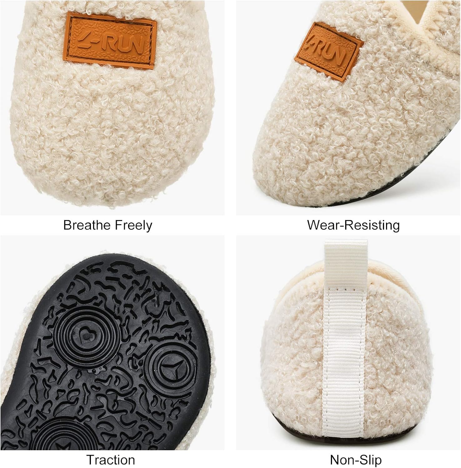 L-RUN Toddler Boys Girls House Slippers Indoor Home Shoes Warm Slipper Socks for Kids Baby Soft Winter Warm Walking Shoes - Image 6