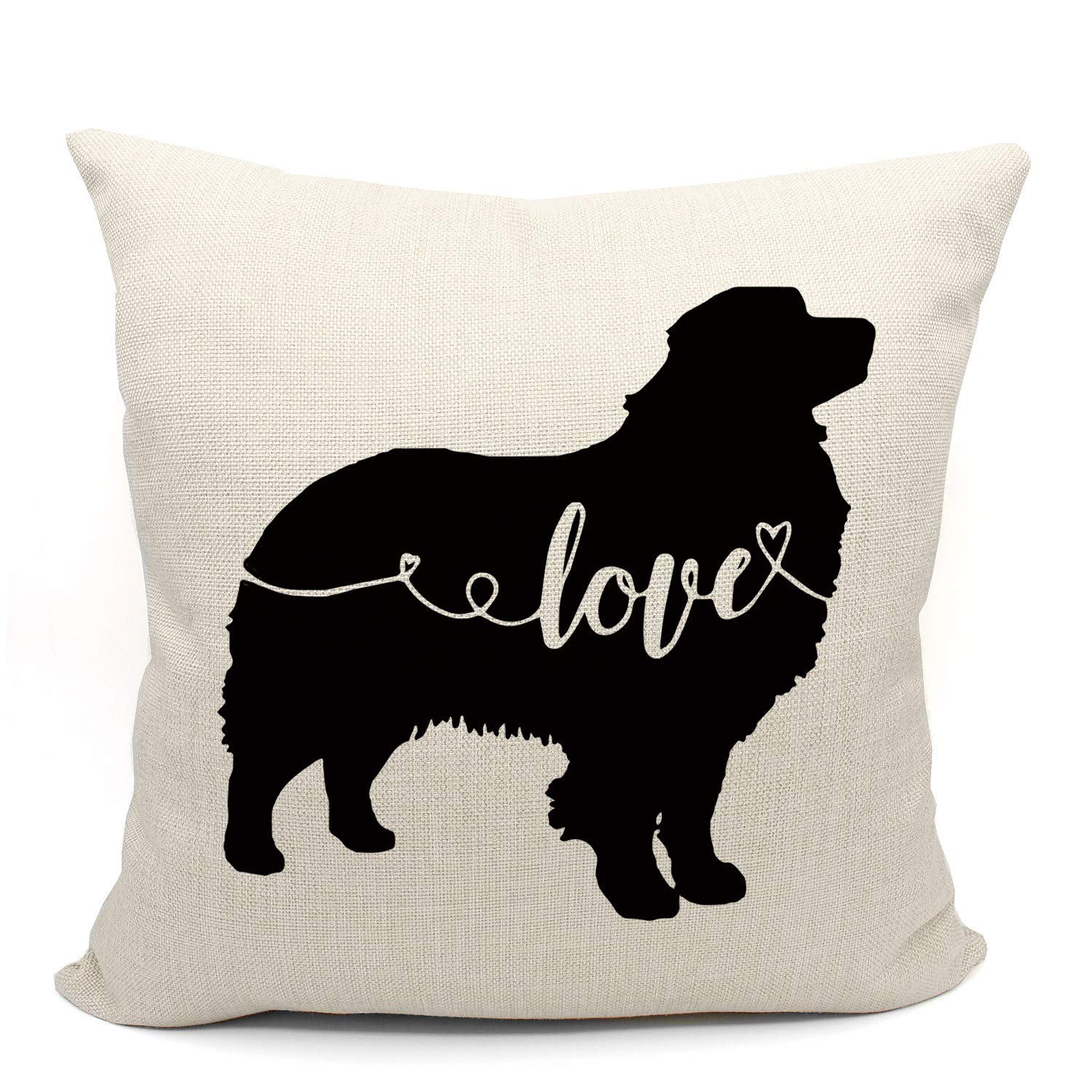 Mancheng-zi Australian Shepherd Pillow Covers 18x18 Australian Shepherd Gifts Australian Shepherd Decor Linen Cushion Cover for Living Room